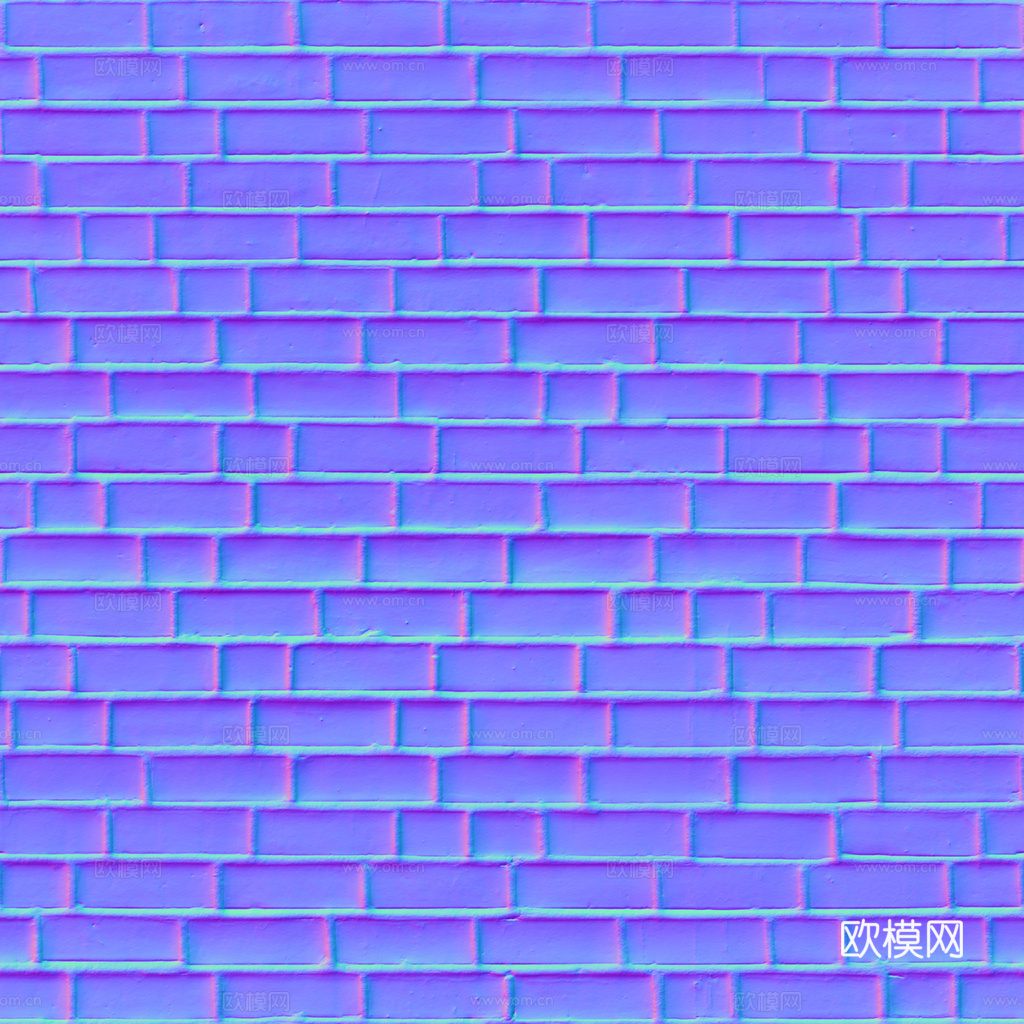 无缝红砖砖墙 PBR材质贴图 1k