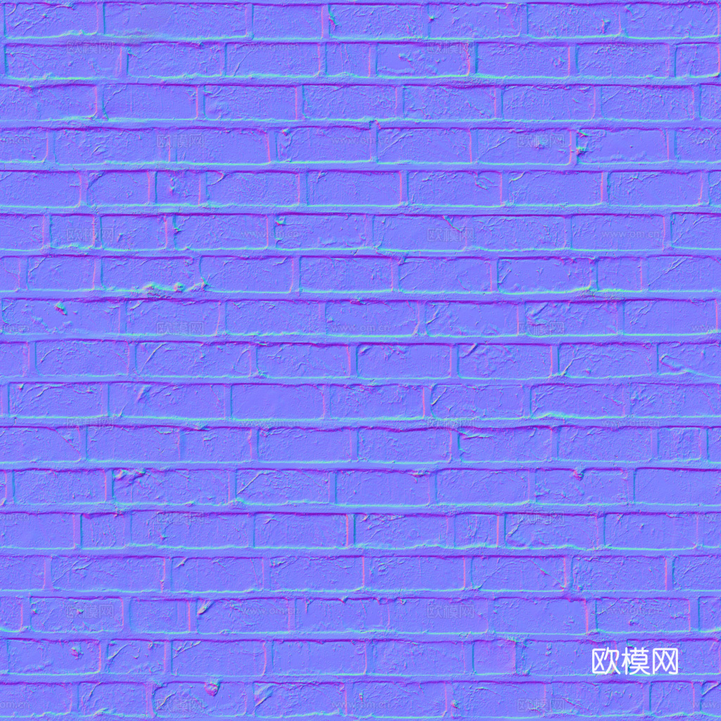 无缝红砖墙砖墙老旧砖墙 PBR材质贴图 1k
