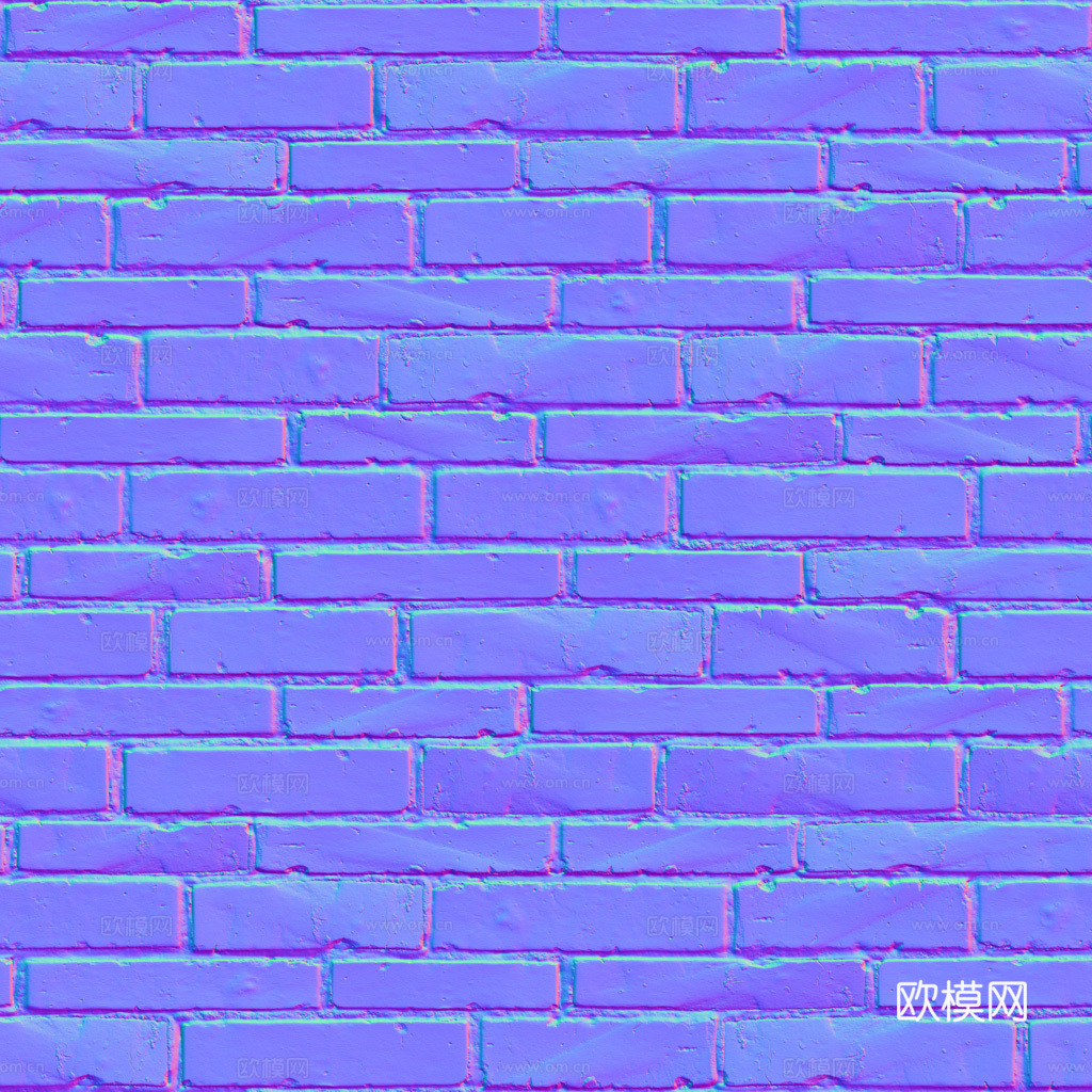 无缝白色砖墙 PBR材质贴图 1k