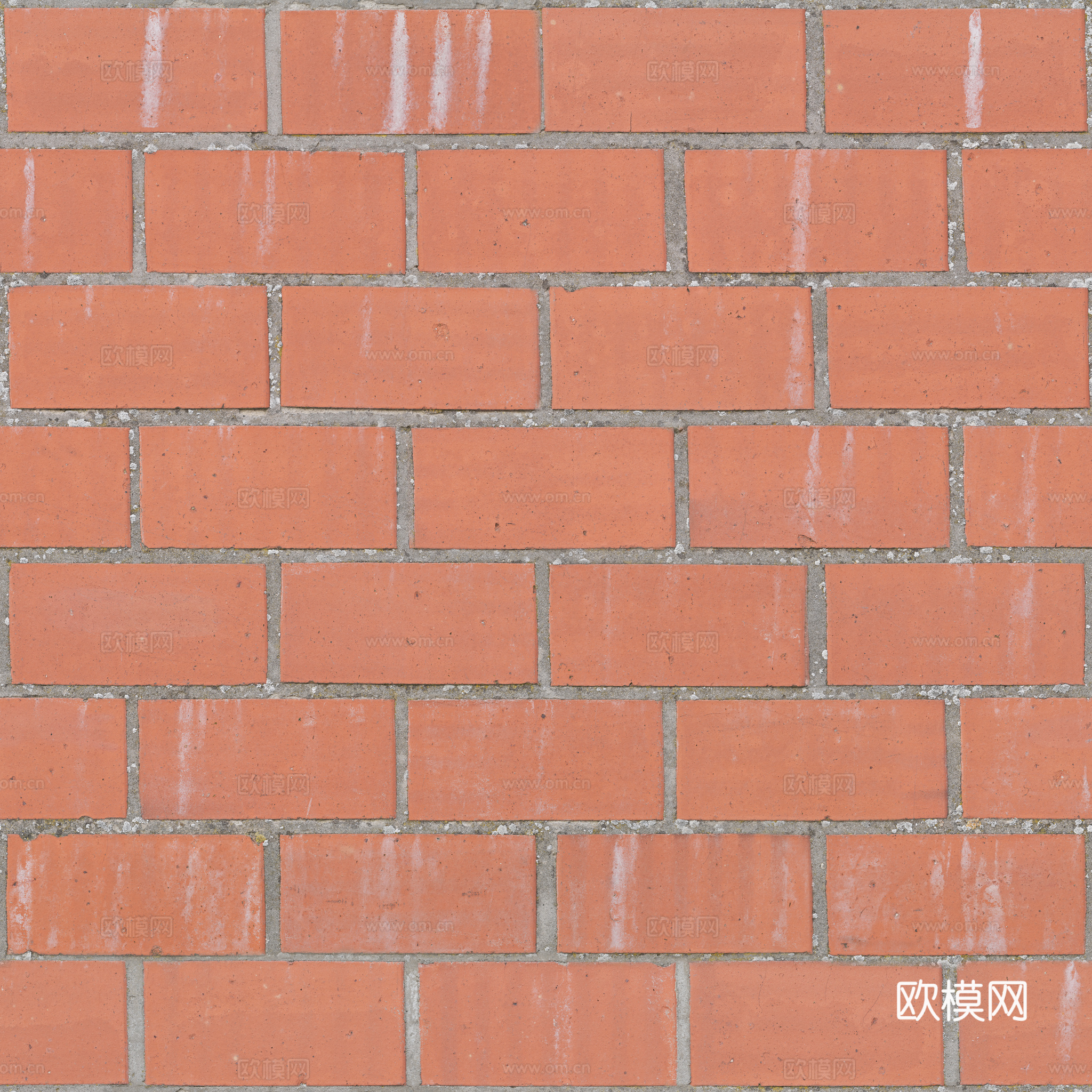 无缝红砖砖墙砖地 PBR材质贴图 2k