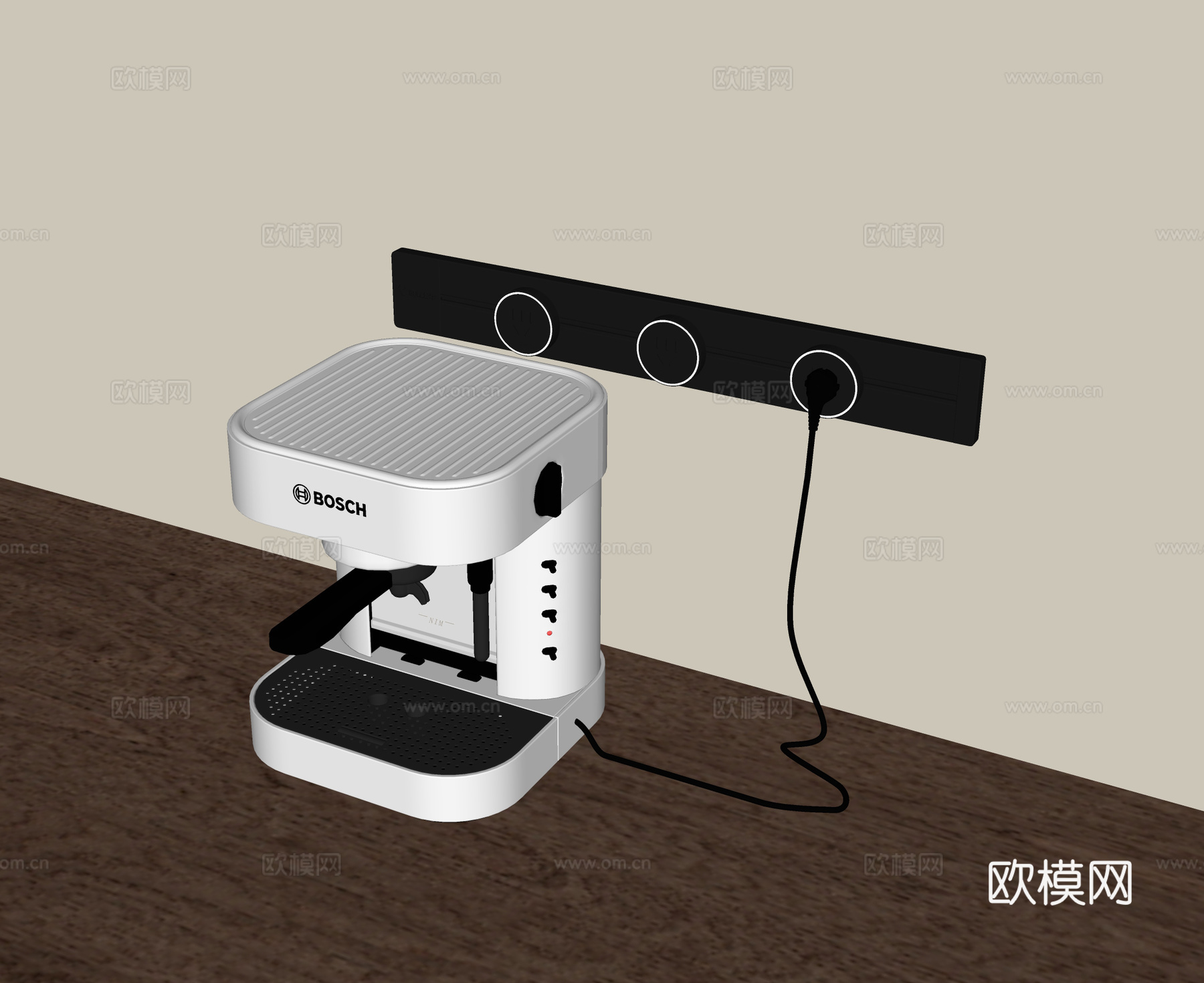 现代咖啡机 厨房电器 轨道插座su模型