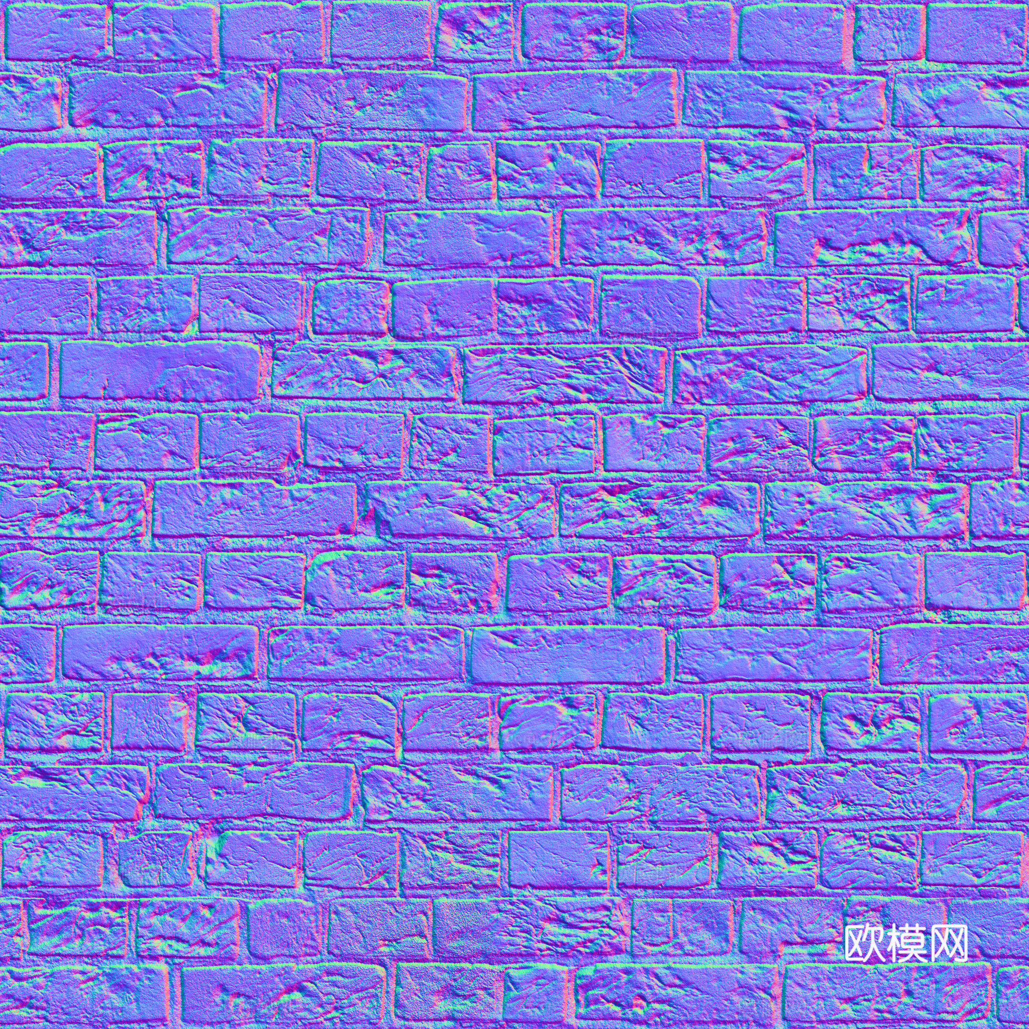 无缝老旧红砖砖墙 PBR材质贴图 2k
