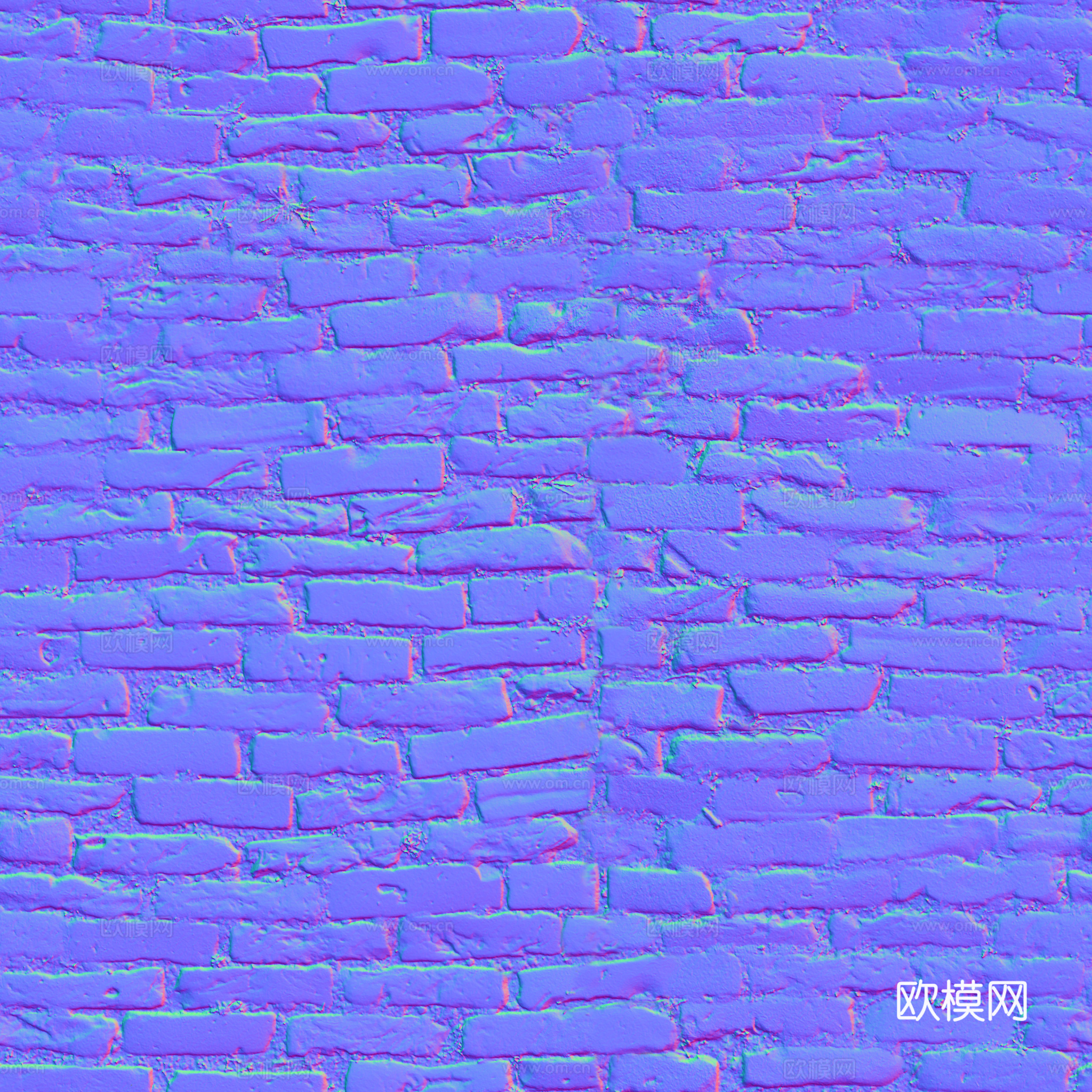 无缝老旧石砖地砖户外砖 PBR材质贴图 2k