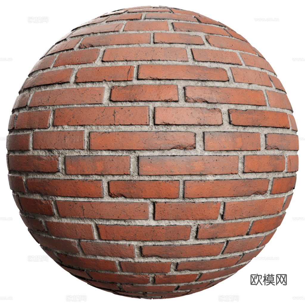 无缝红砖砖墙老旧砖墙 PBR材质贴图 1k