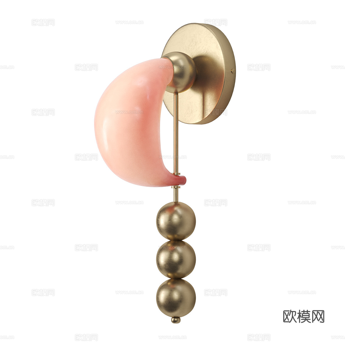 新古典金属玻璃装饰壁灯3d模型
