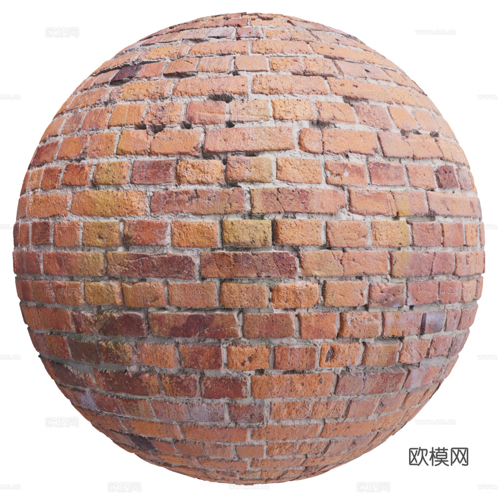 无缝破旧红砖砖墙 PBR材质贴图 2k