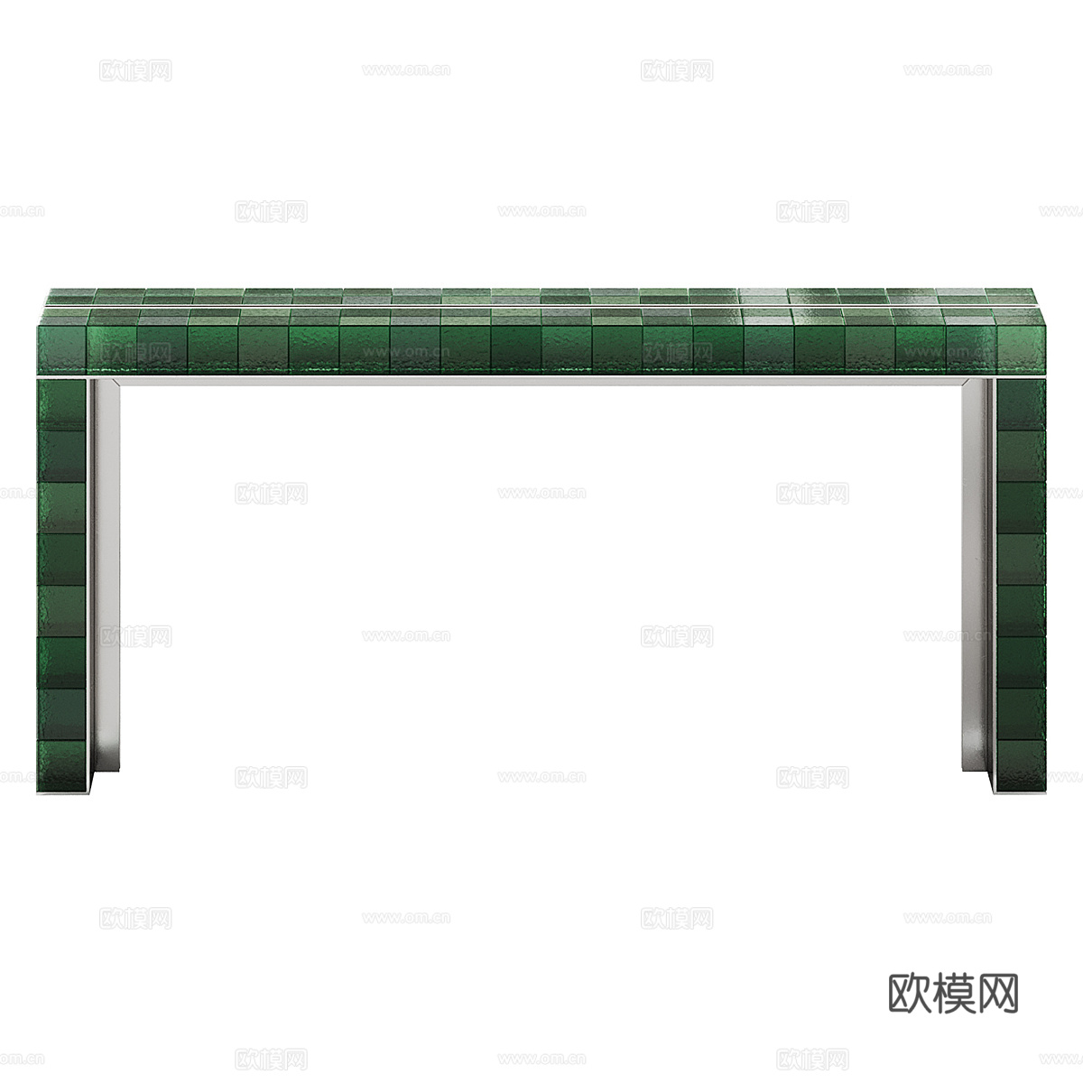 现代意式玻璃砖端景台 玄关桌3d模型下载（渲染图2）