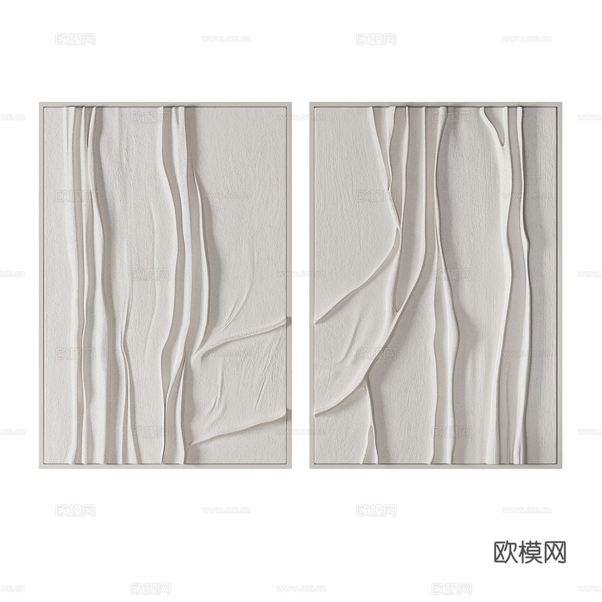 现代侘寂装饰板3d模型