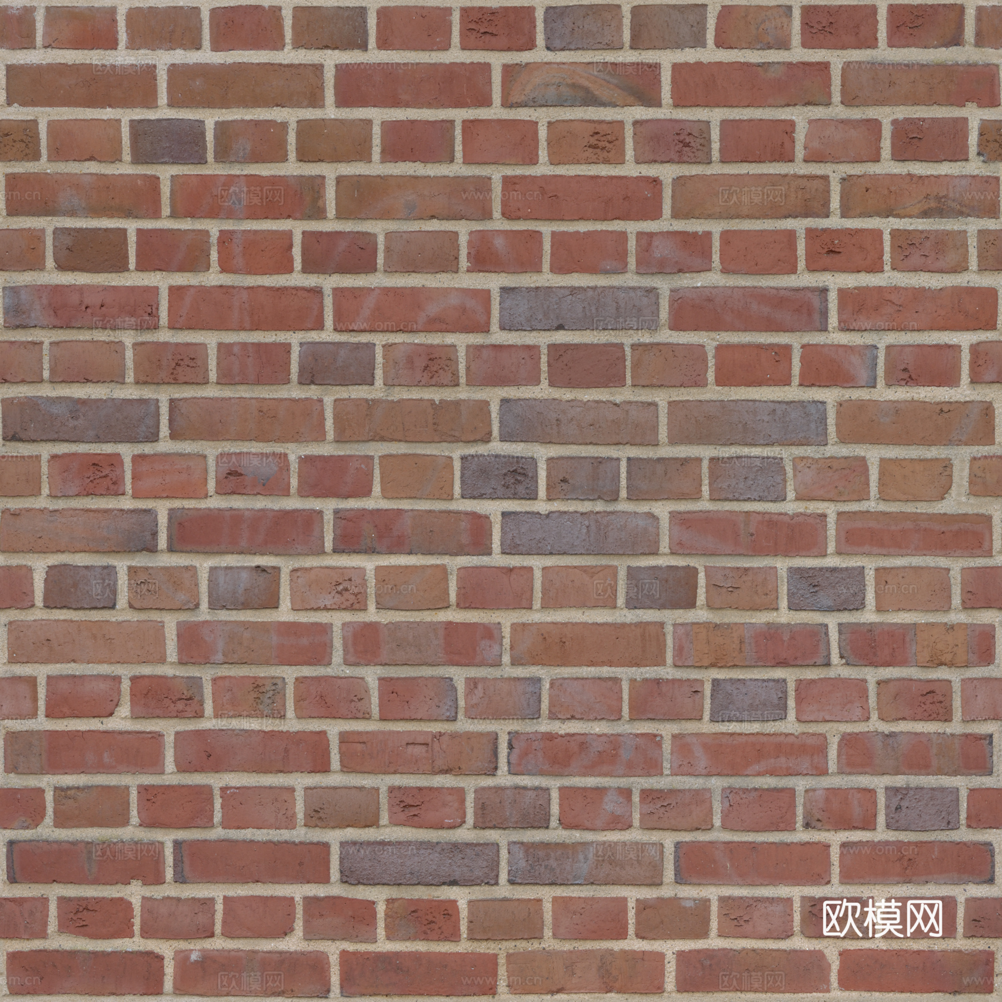 无缝红砖墙砖户外砖 PBR材质贴图 2k