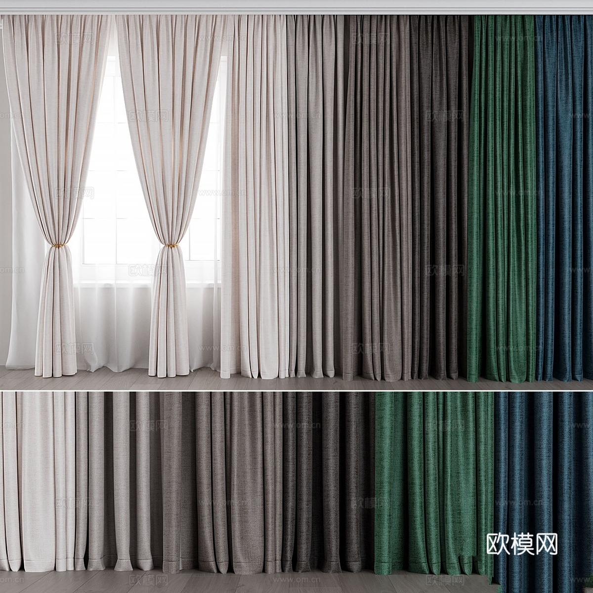室内窗帘3d模型下载