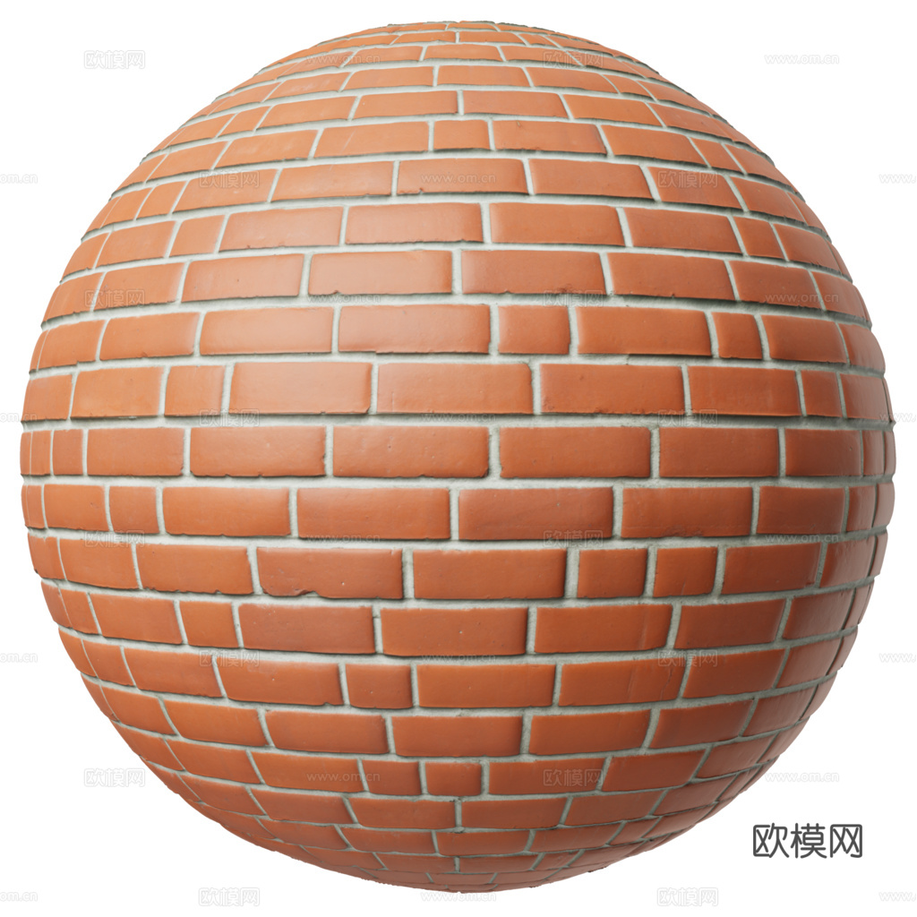 无缝红砖砖墙 PBR材质贴图 1k