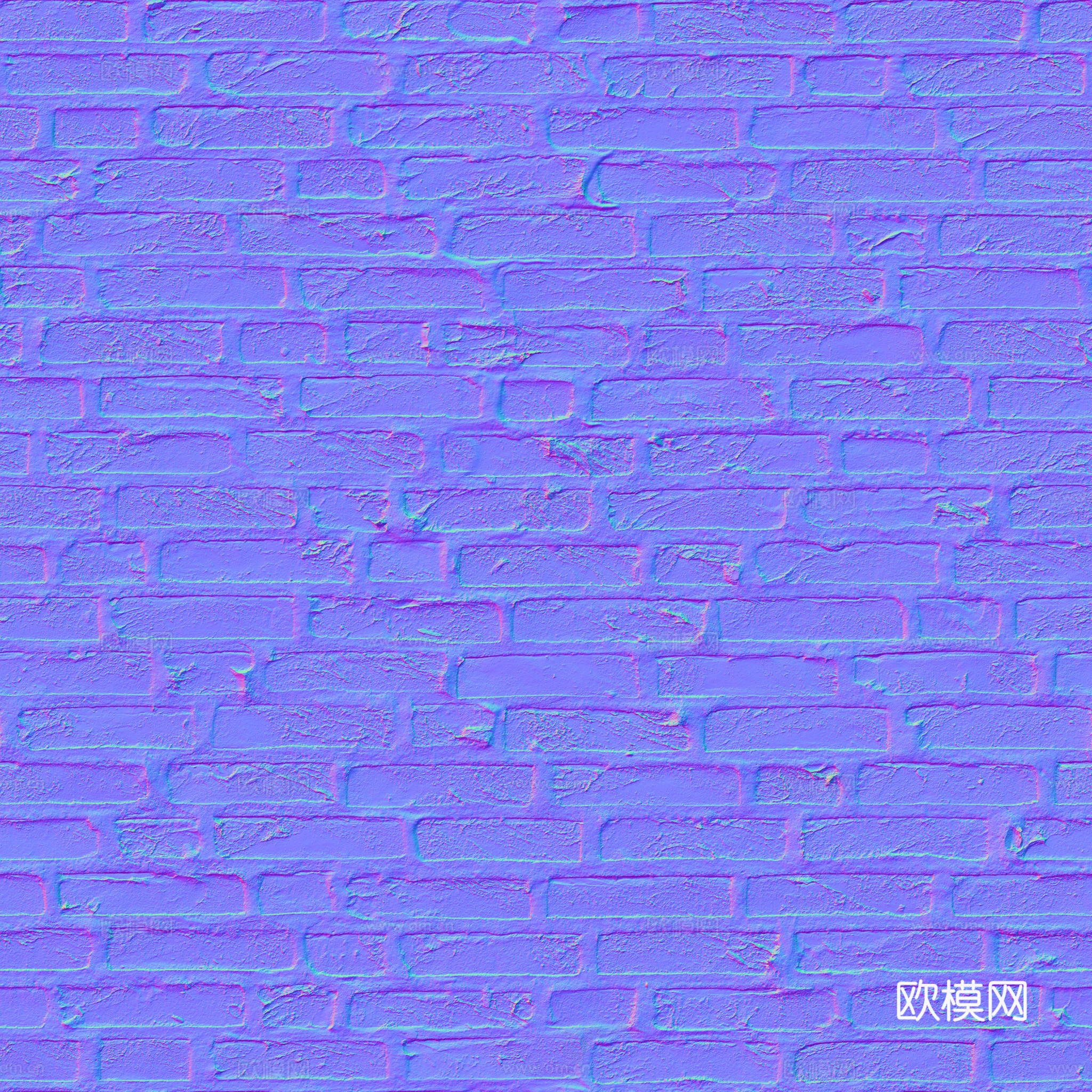 无缝红砖砖墙老旧砖墙 PBR材质贴图 2k