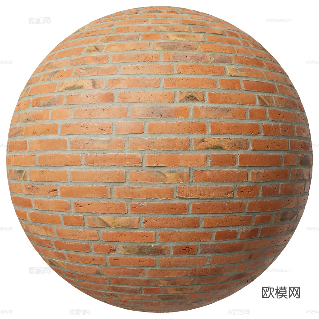 无缝红砖砖墙 PBR材质贴图 1k