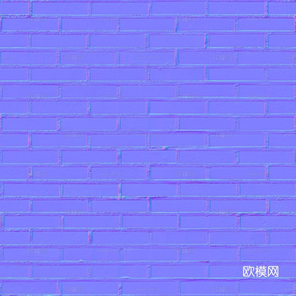 无缝红砖砖墙 PBR材质贴图 1k