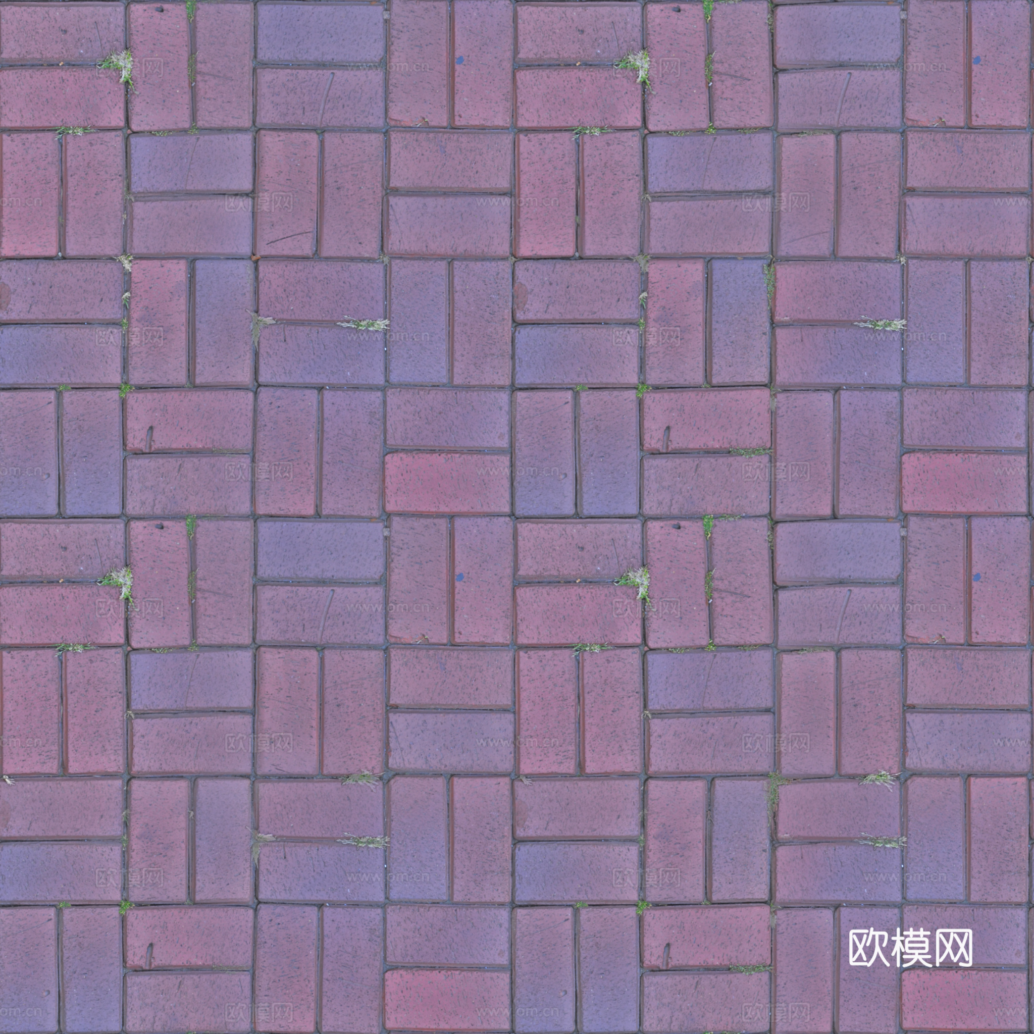 无缝老旧地砖户外砖铺路砖 PBR材质贴图 2k