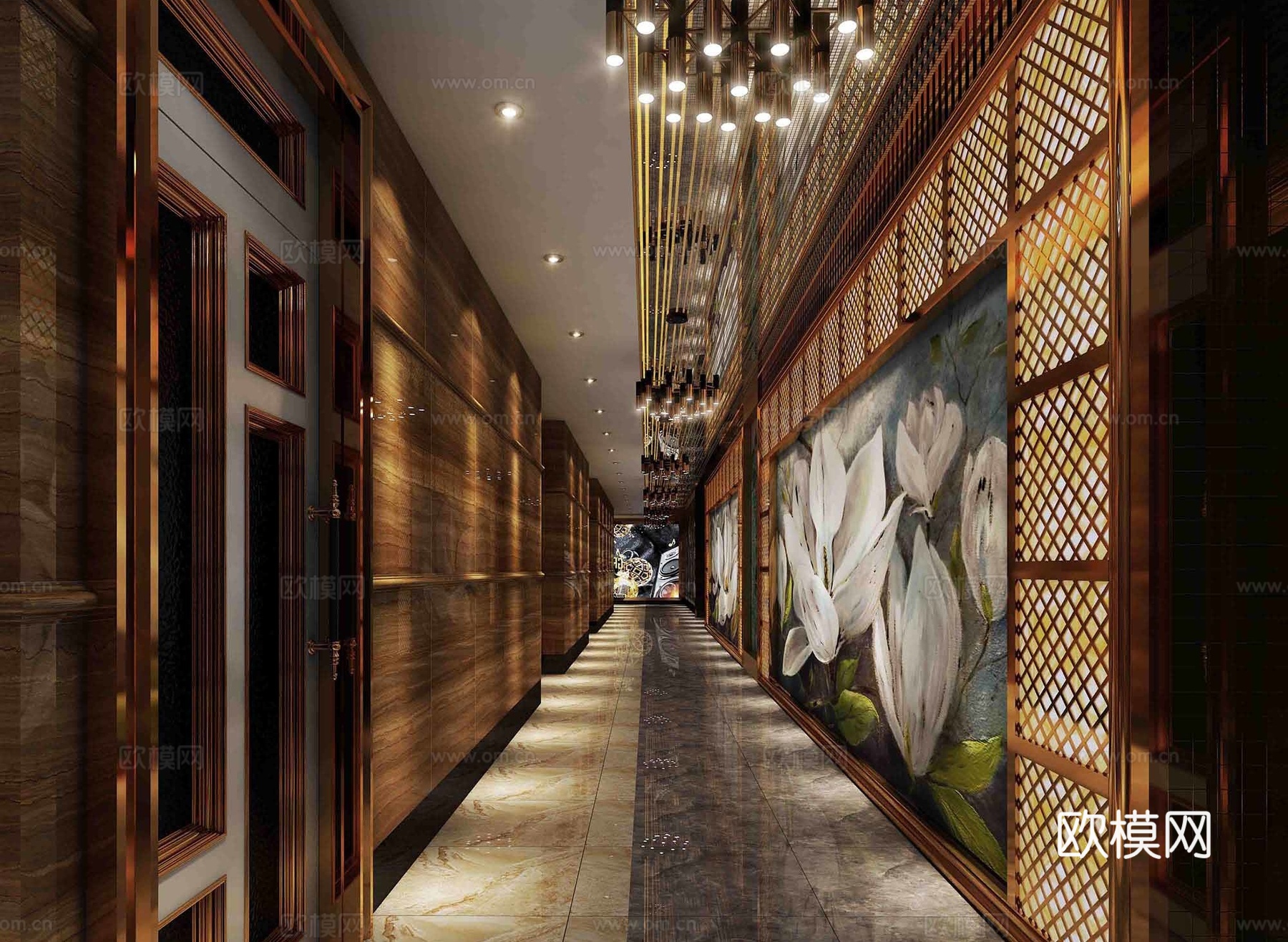 其它走廊 ktv 过道电梯间背景墙3d模型下载