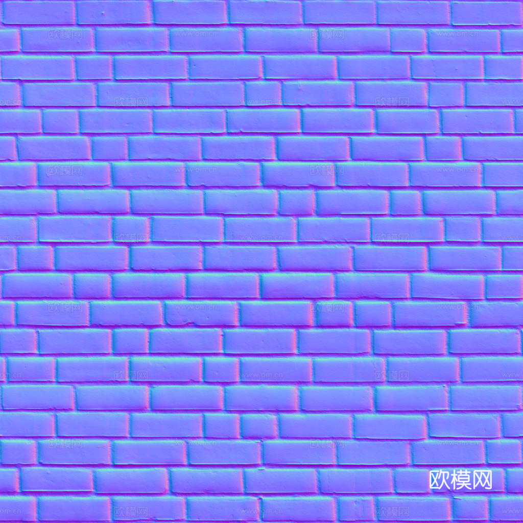 无缝红砖砖墙 PBR材质贴图 1k