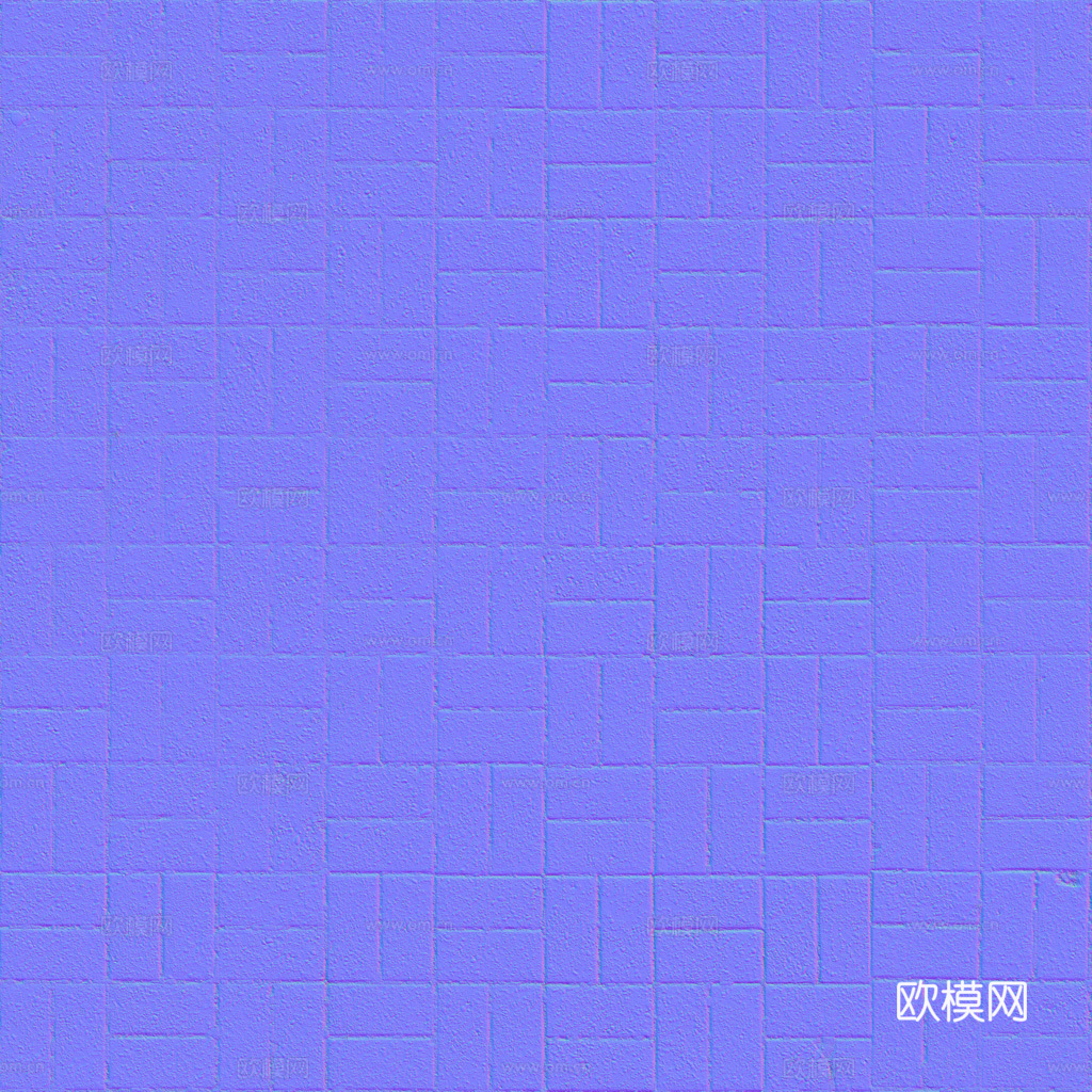 无缝水泥砖户外砖铺路石铺路砖 PBR材质贴图 1k