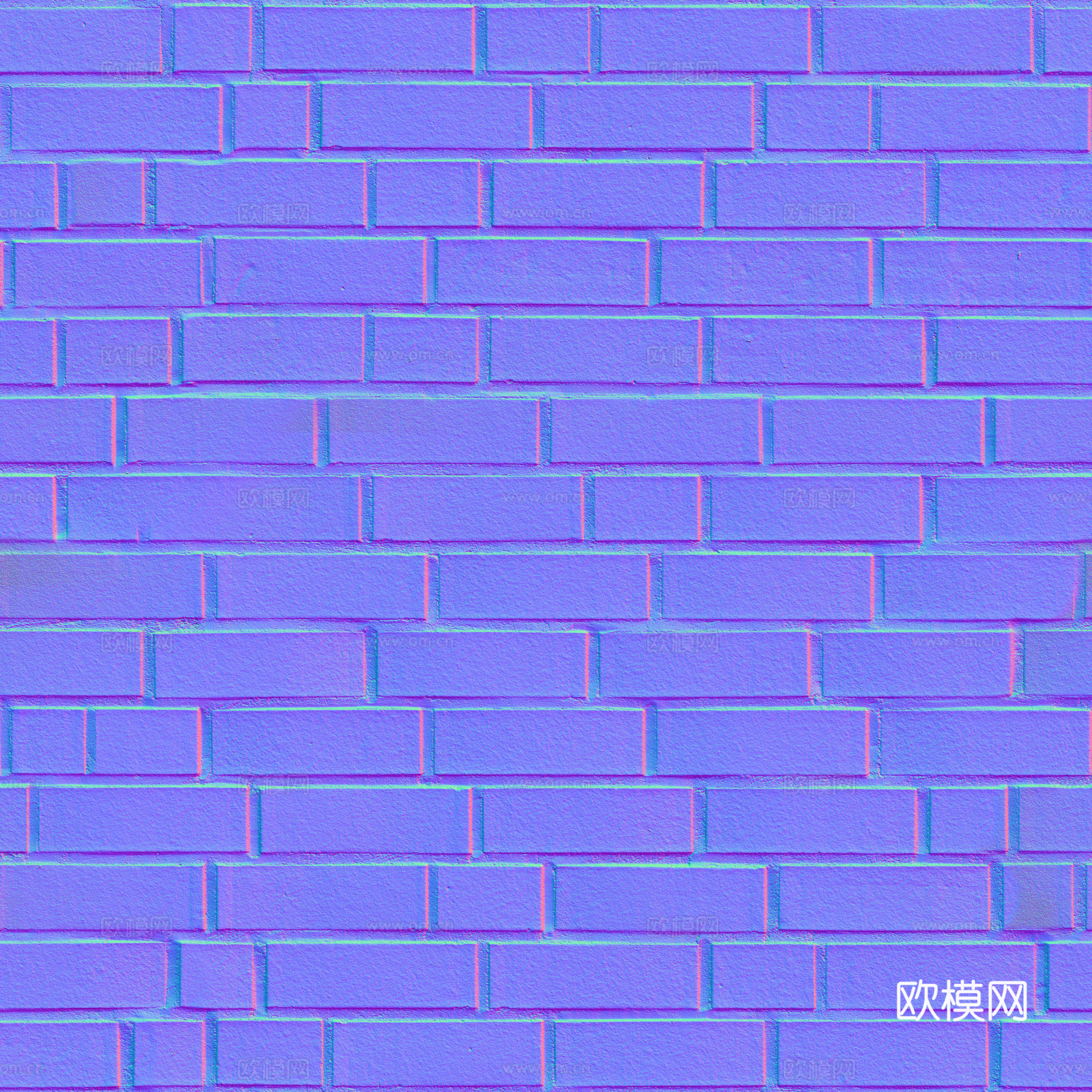 无缝红砖砖墙 PBR材质贴图 2k