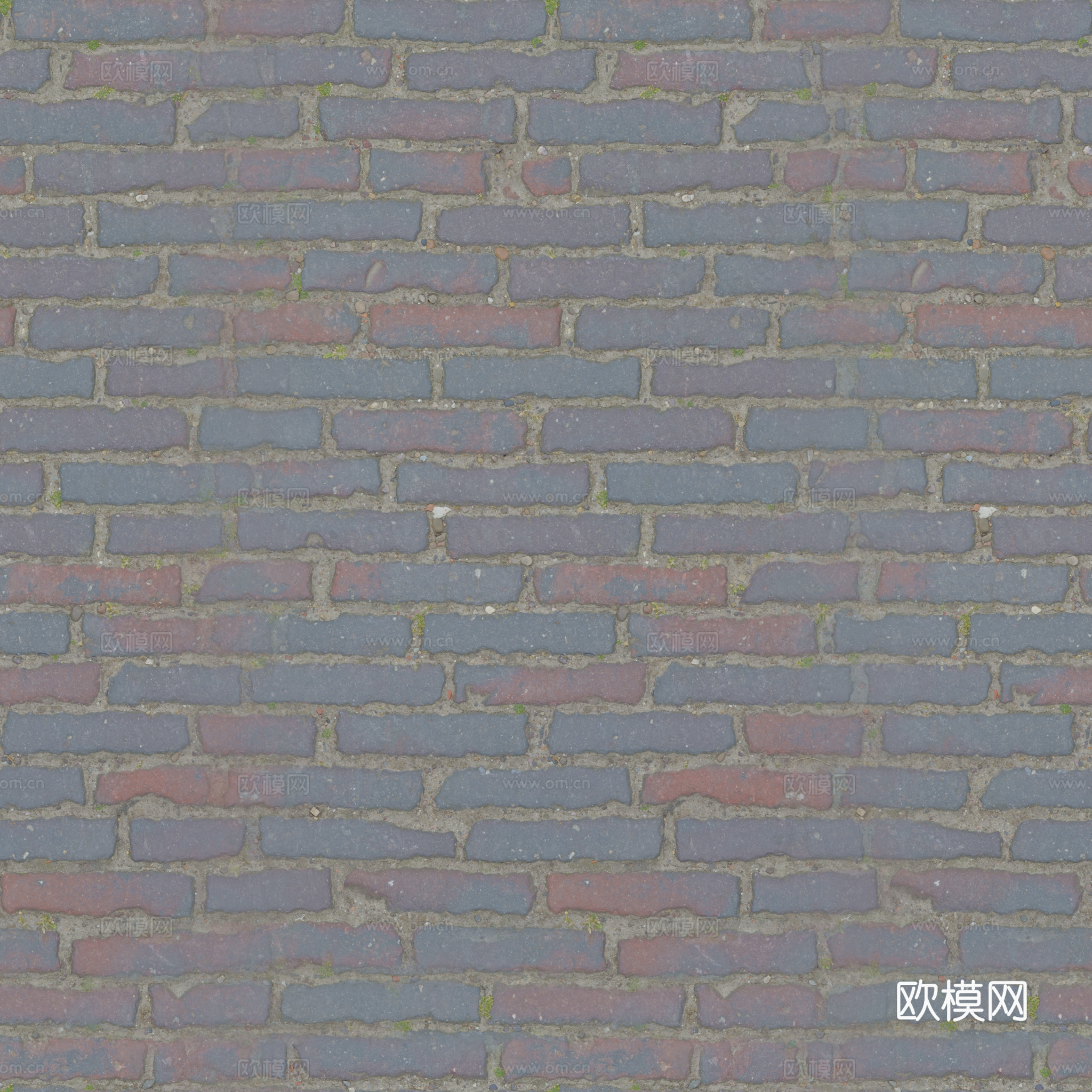 无缝红砖青砖户外砖铺路石铺路砖 PBR材质贴图 2k