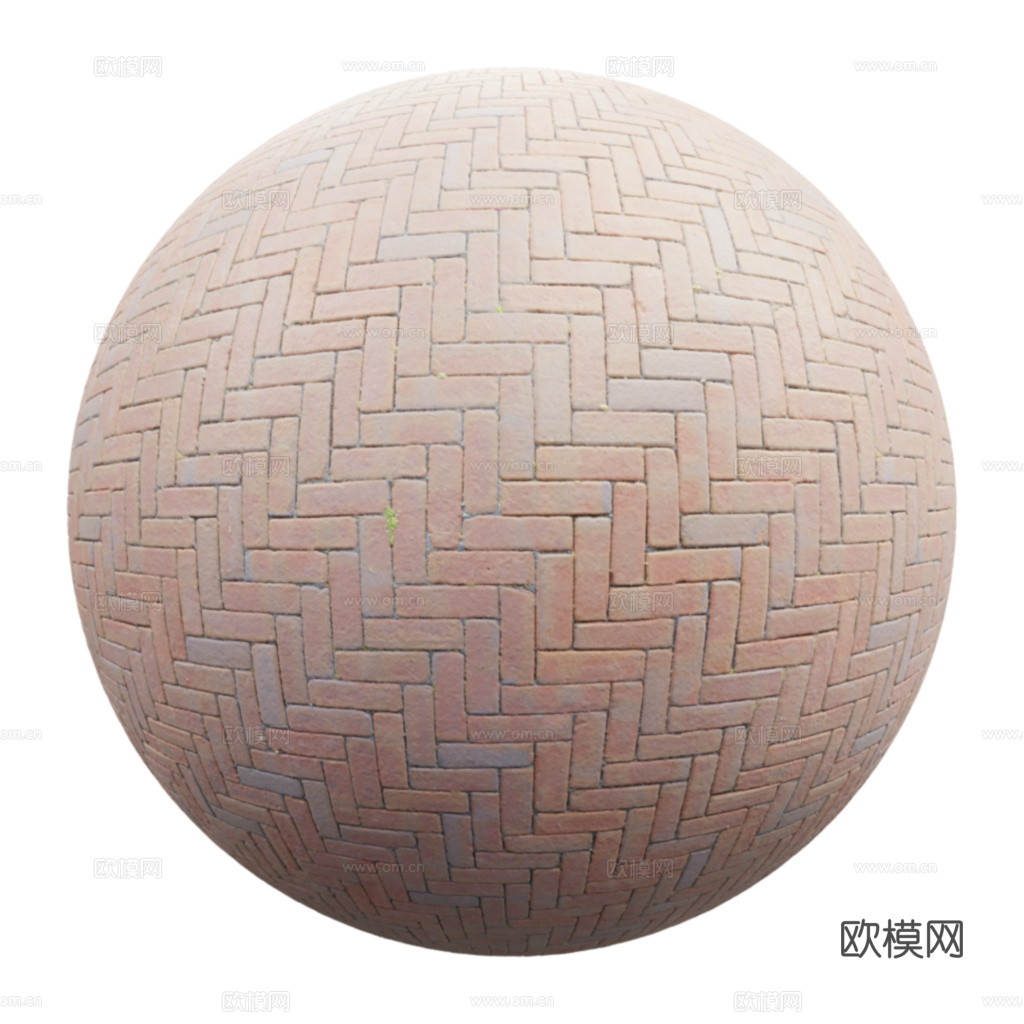 无缝红砖户外砖铺路石铺路砖 PBR材质贴图 1k