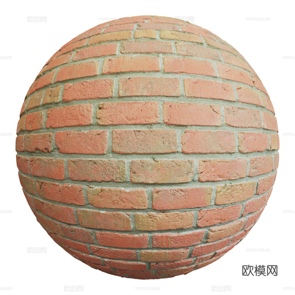 无缝红砖墙砖墙老旧砖墙 PBR材质贴图 2k