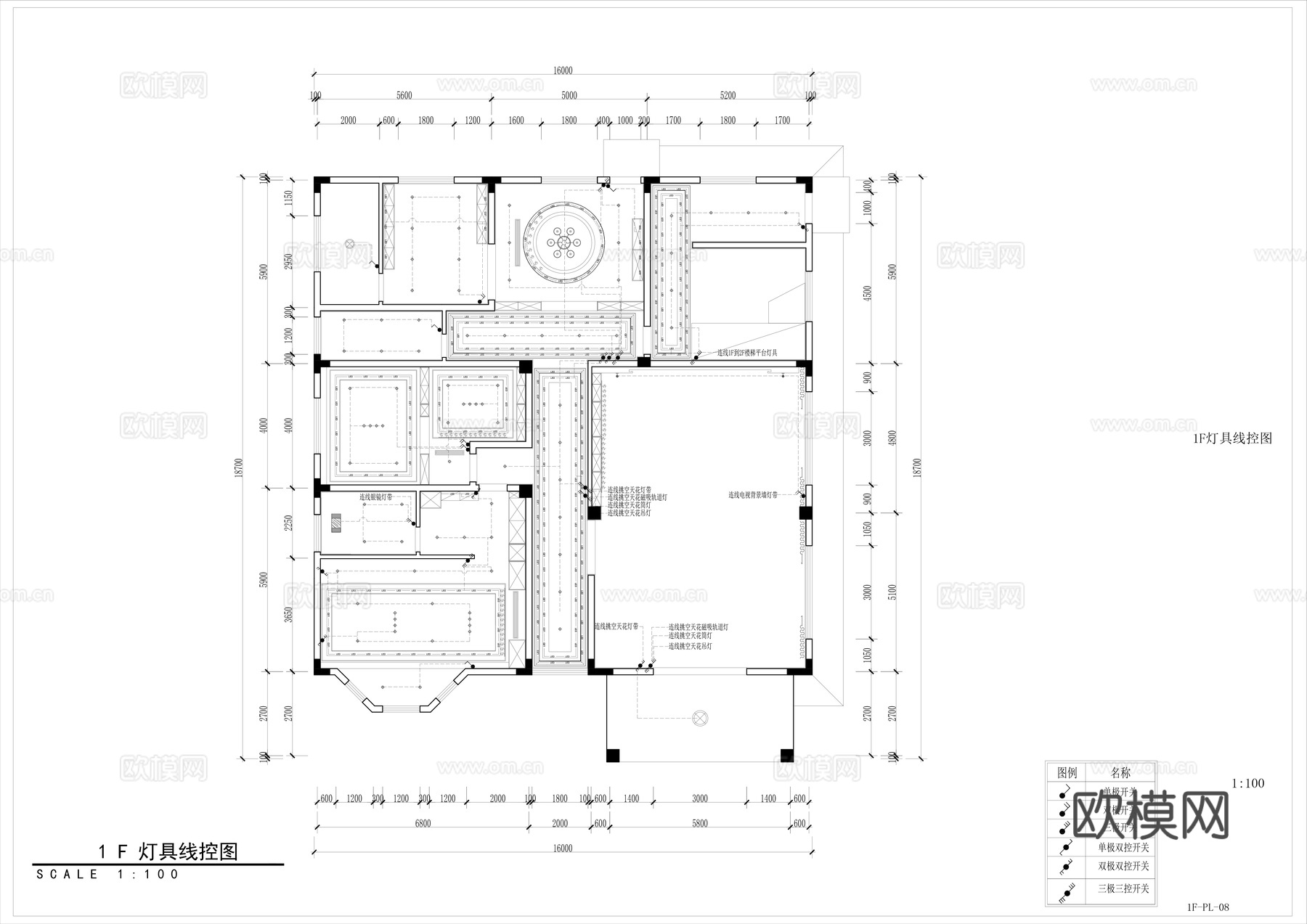 新中式别墅施工图cad施工图