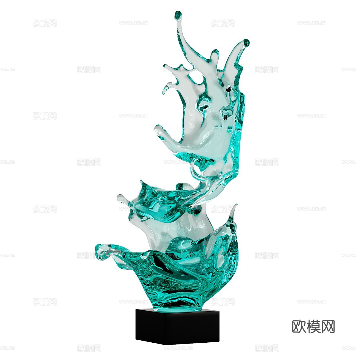 现代水滴装饰性抽象雕塑3d模型
