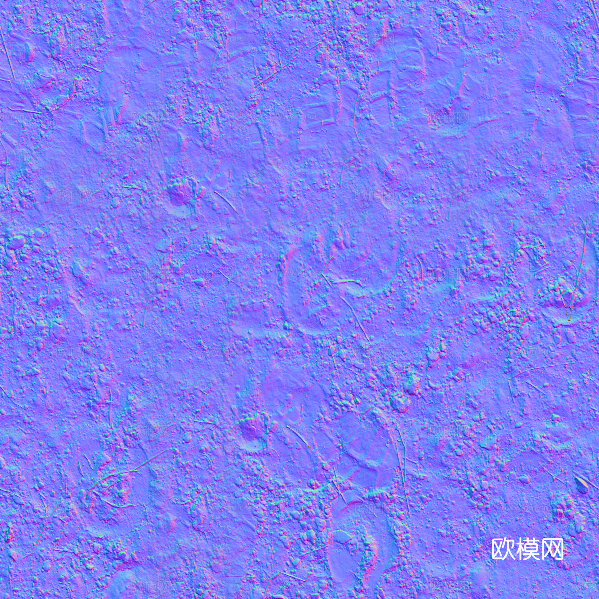 泥地土地自然地面地表 PBR材质贴图 2K