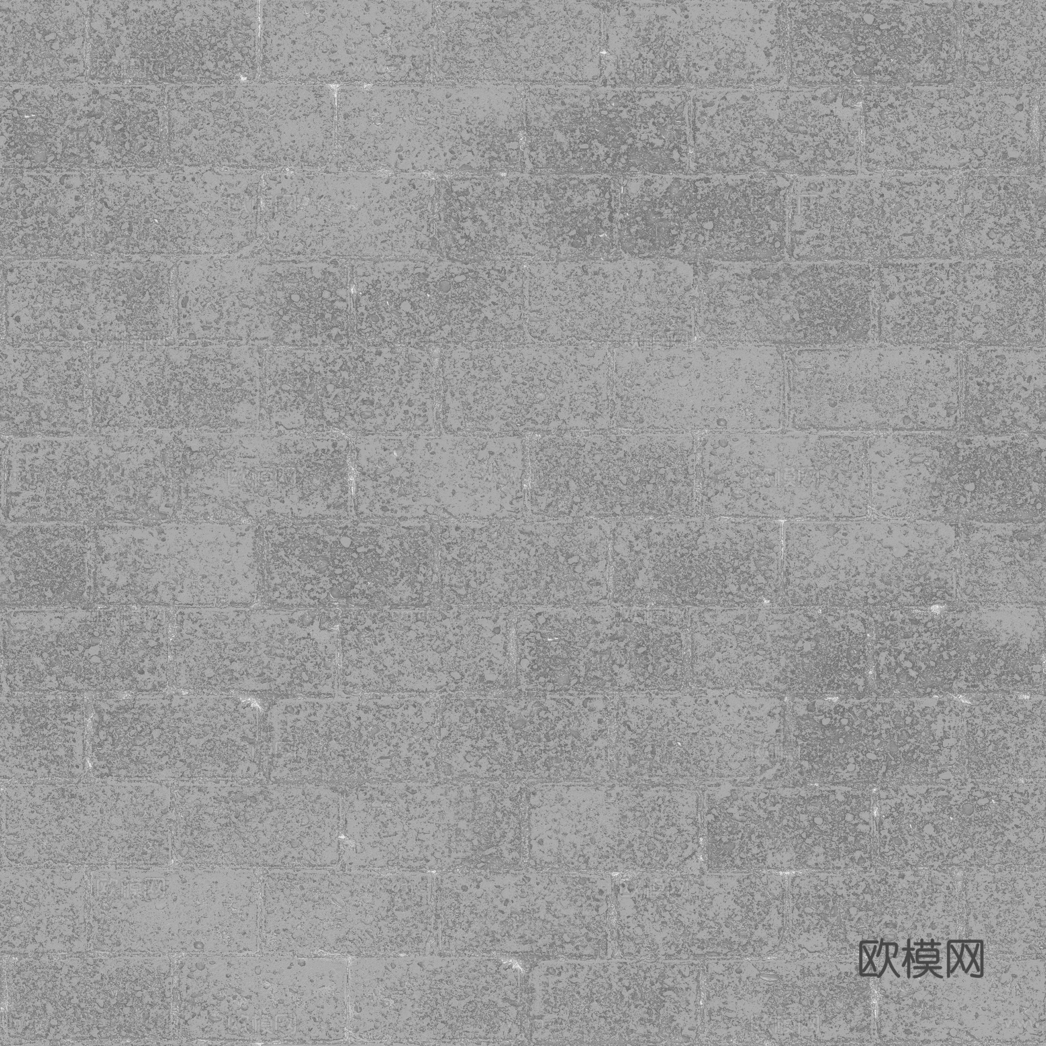 无缝灰色户外砖铺路石铺路砖 PBR材质贴图 2k