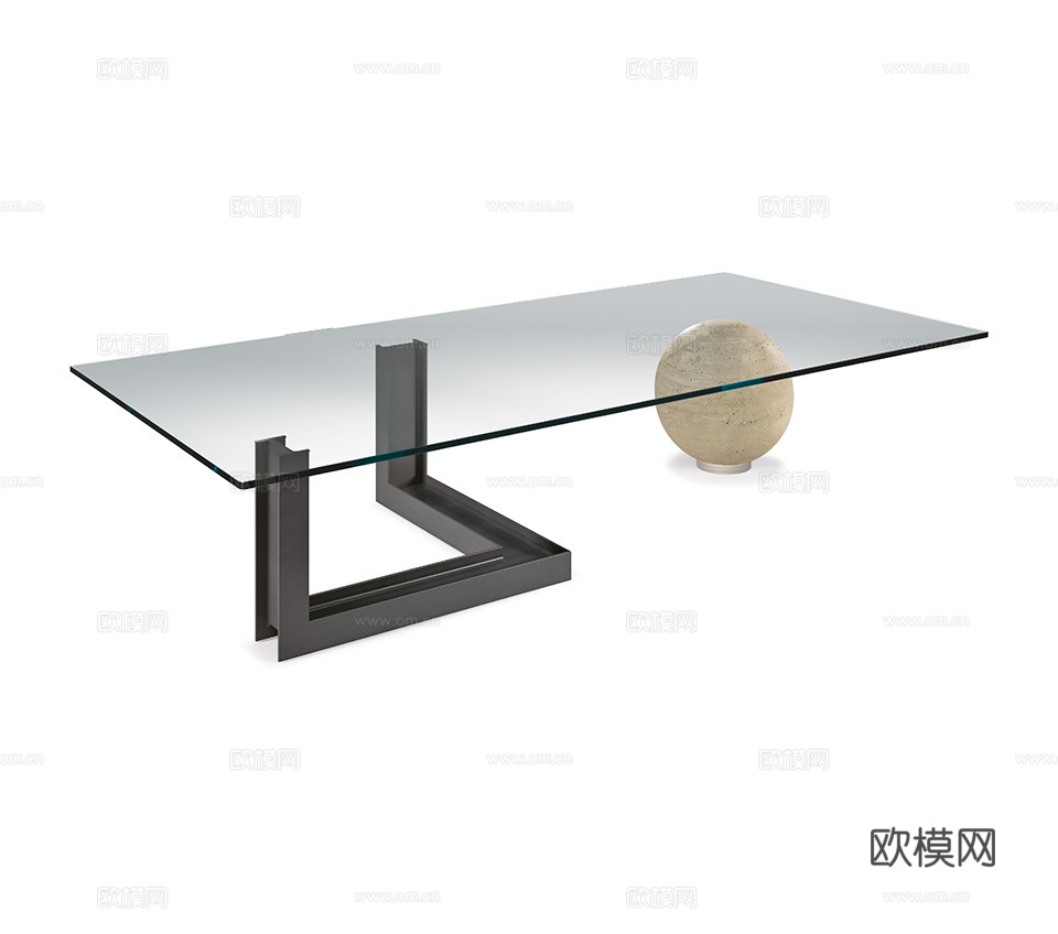 Cattelan Italia 意式玻璃茶几3d模型下载