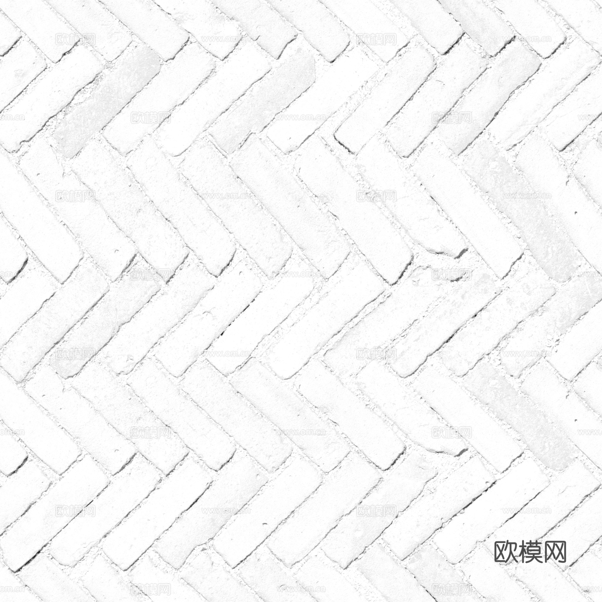 无缝老旧水泥砖地砖户外砖 PBR材质贴图 2k