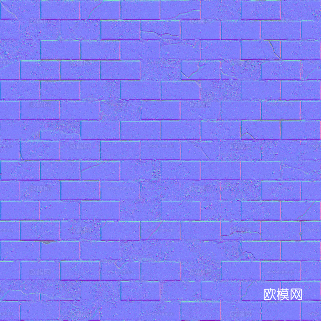 无缝破旧红砖户外砖铺路石铺路砖 PBR材质贴图 1k