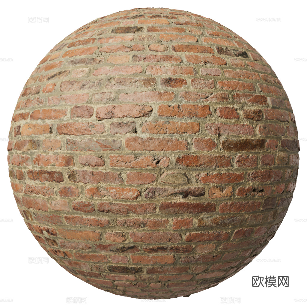 无缝破旧红砖砖墙 PBR材质贴图 1k