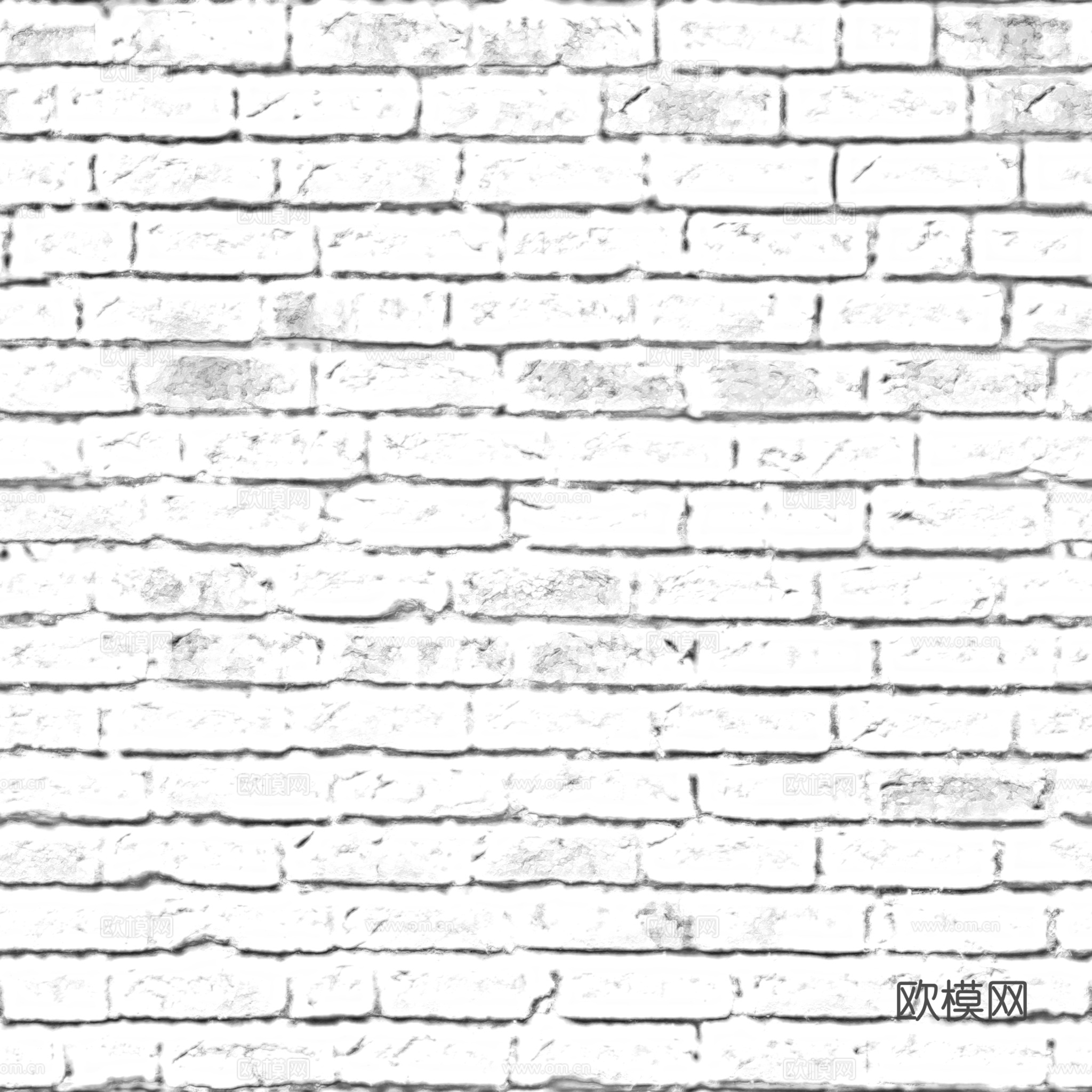 无缝老旧红砖砖墙 PBR材质贴图 2k