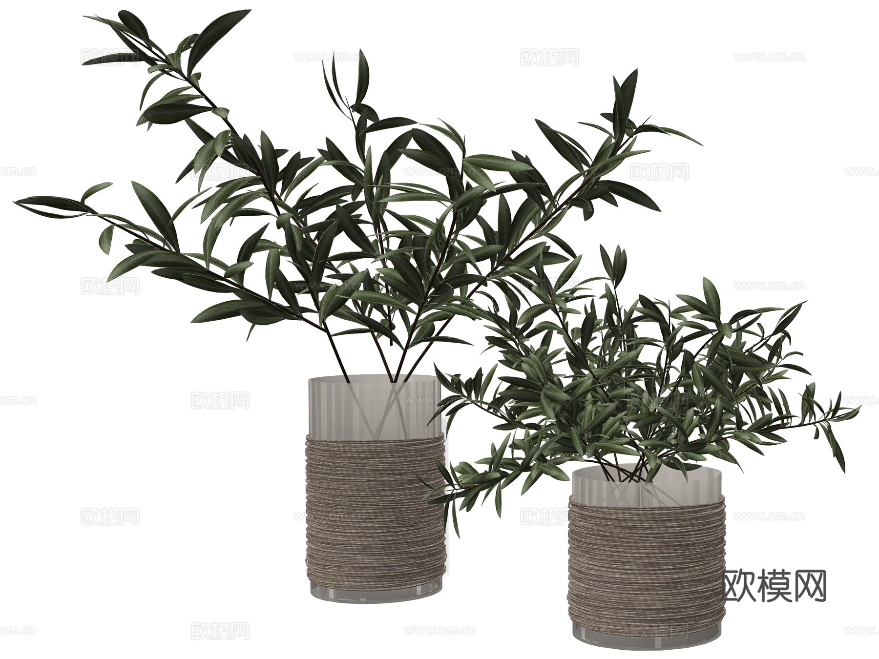 现代花瓶花艺植物装饰摆件su模型