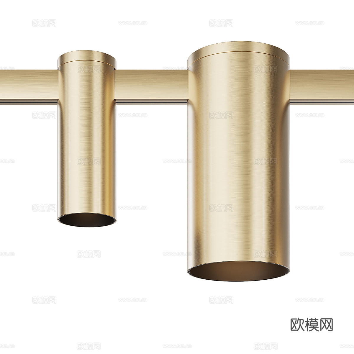 现代轻奢黄铜轨道灯3d模型