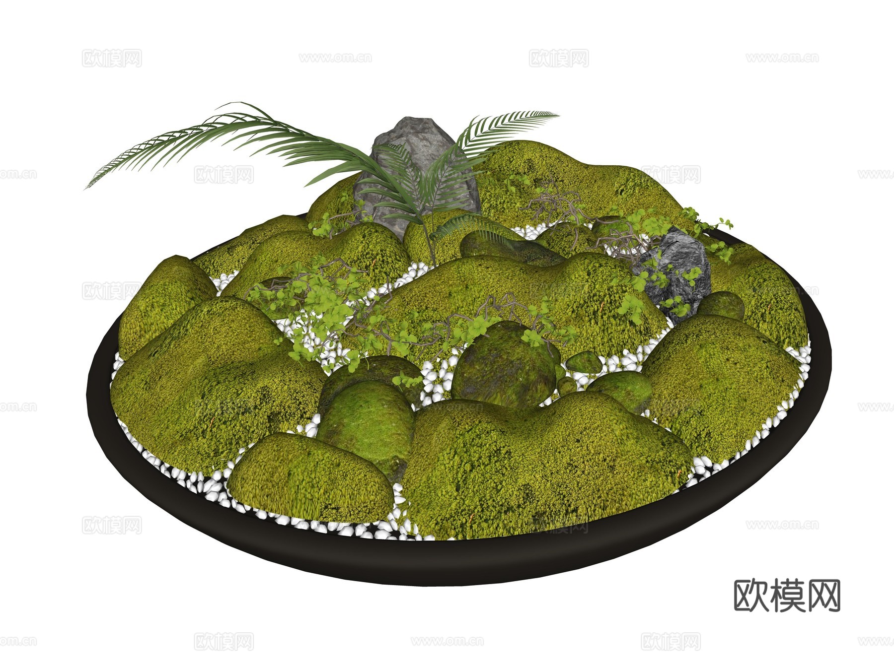 现代花瓶花艺植物装饰摆件su模型