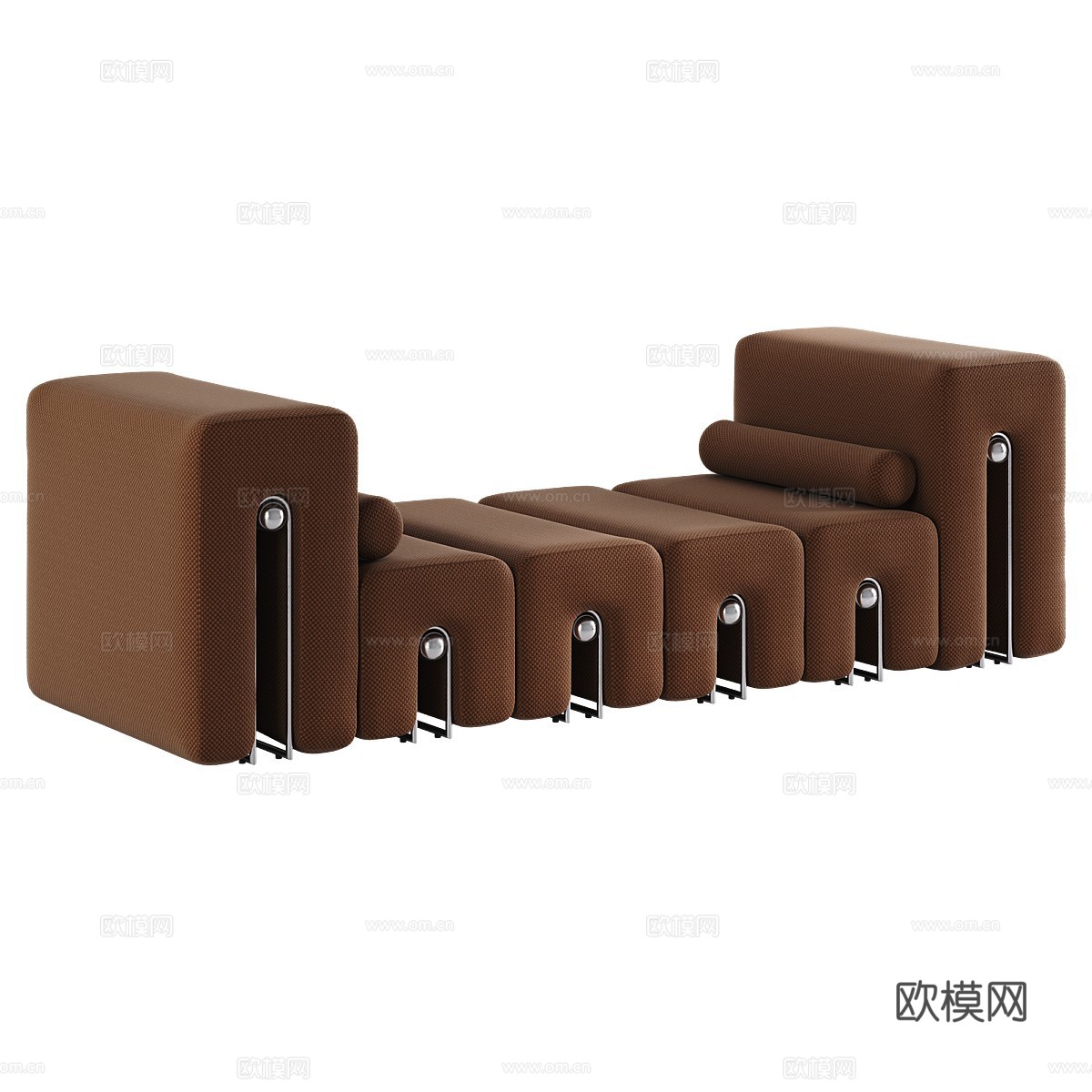 新古典布艺长凳 沙发凳 脚踏 床尾凳3d模型