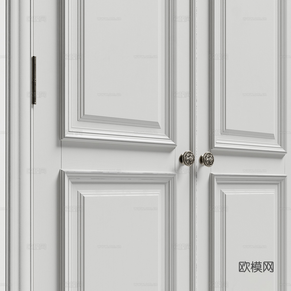 美式简约对开门 双开门 室内门3d模型下载（渲染图2）