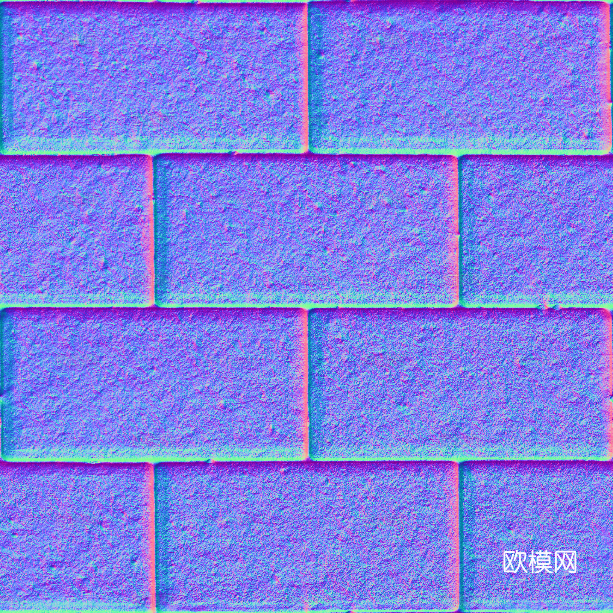 无缝水泥砖地砖户外砖 PBR材质贴图 2k