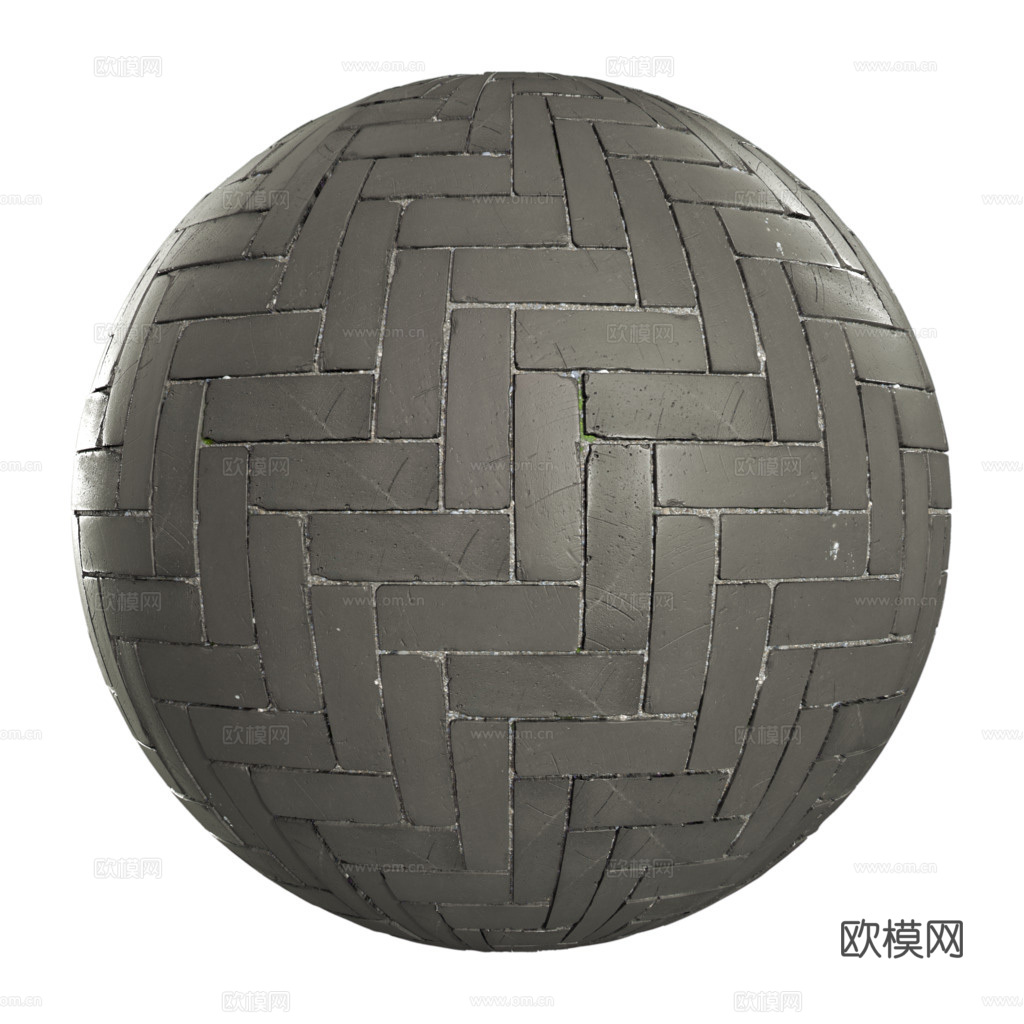 无缝青砖户外砖铺路石铺路砖 PBR材质贴图 2k