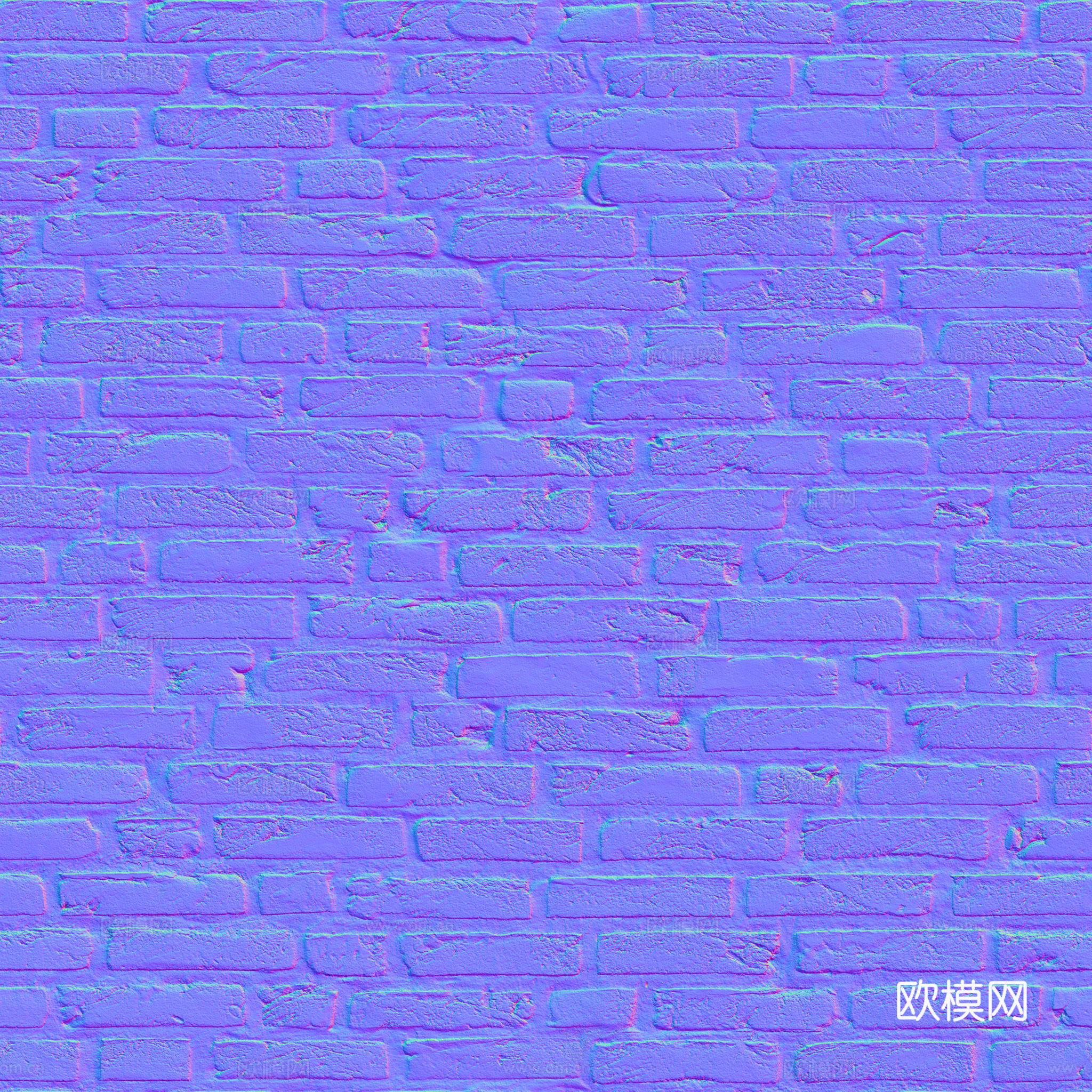 无缝红砖砖墙老旧砖墙 PBR材质贴图 2k