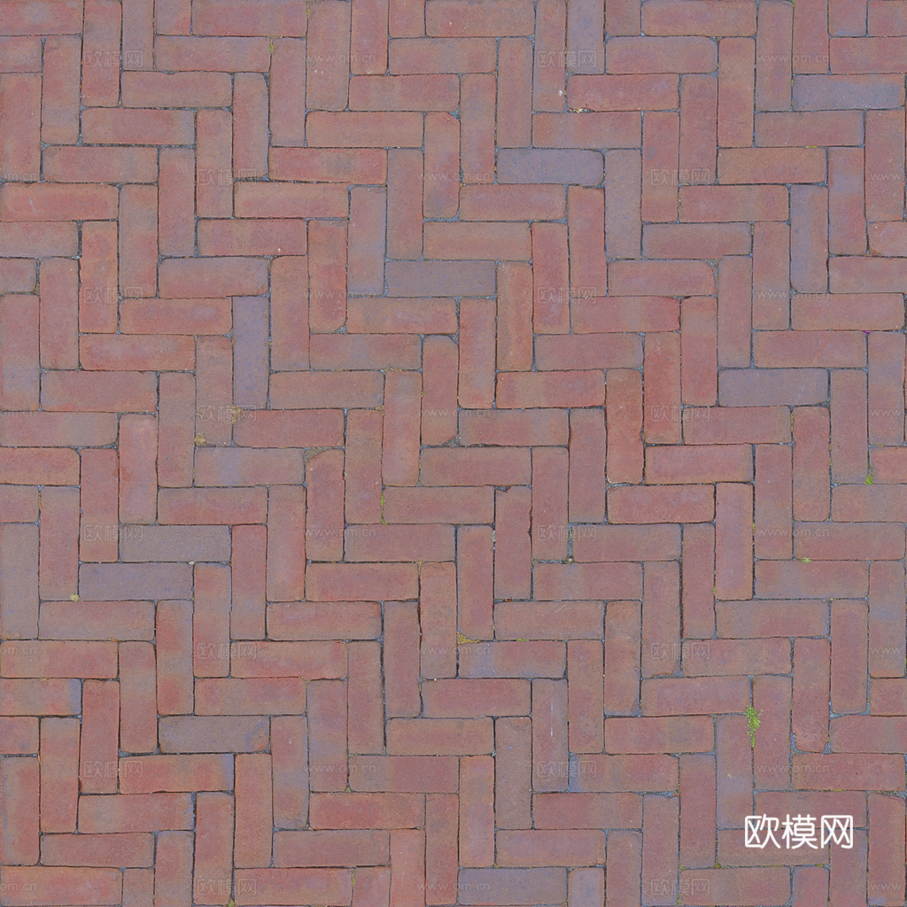 无缝红砖户外砖铺路石铺路砖 PBR材质贴图 1k