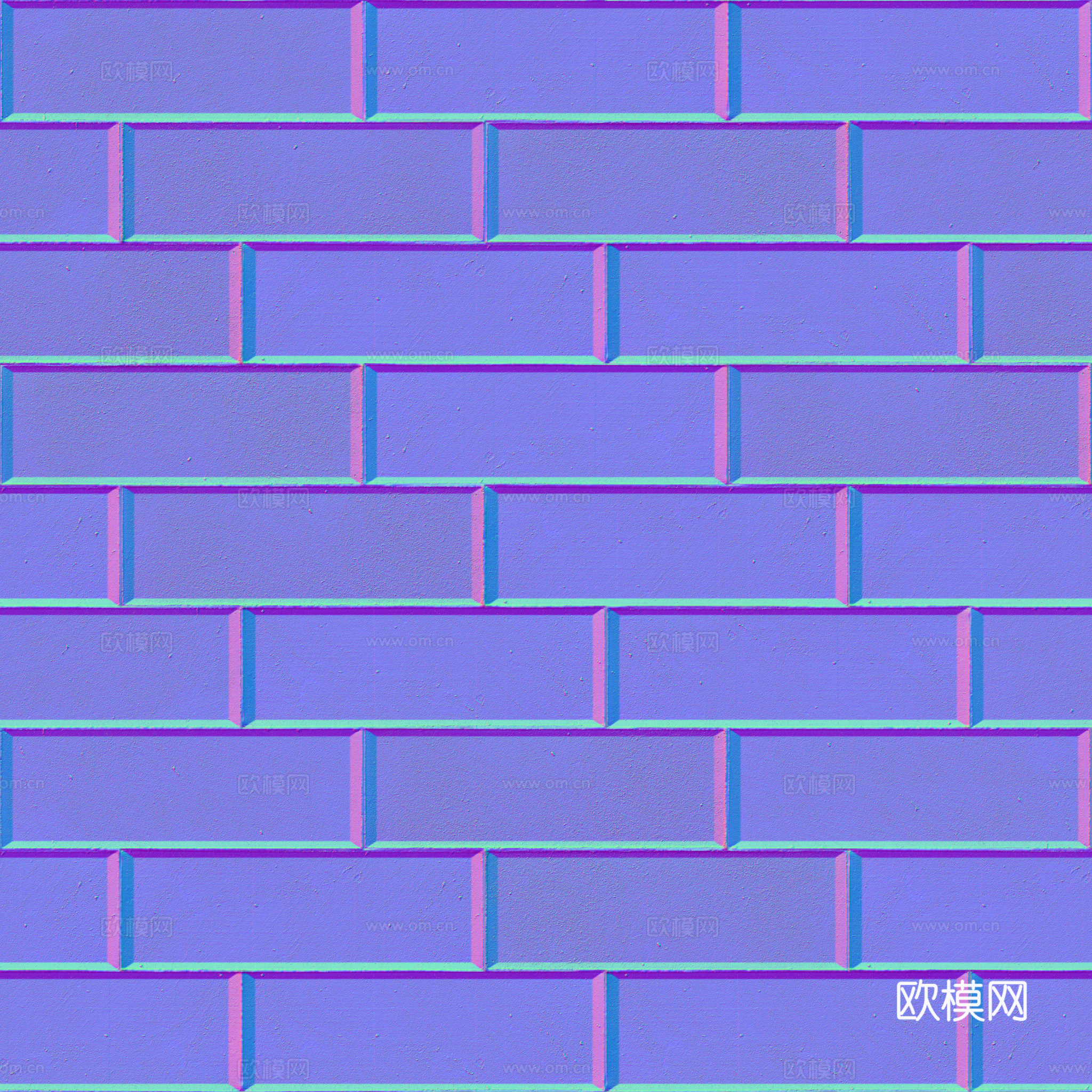 无缝灰色砖墙砖地 PBR材质贴图 2k