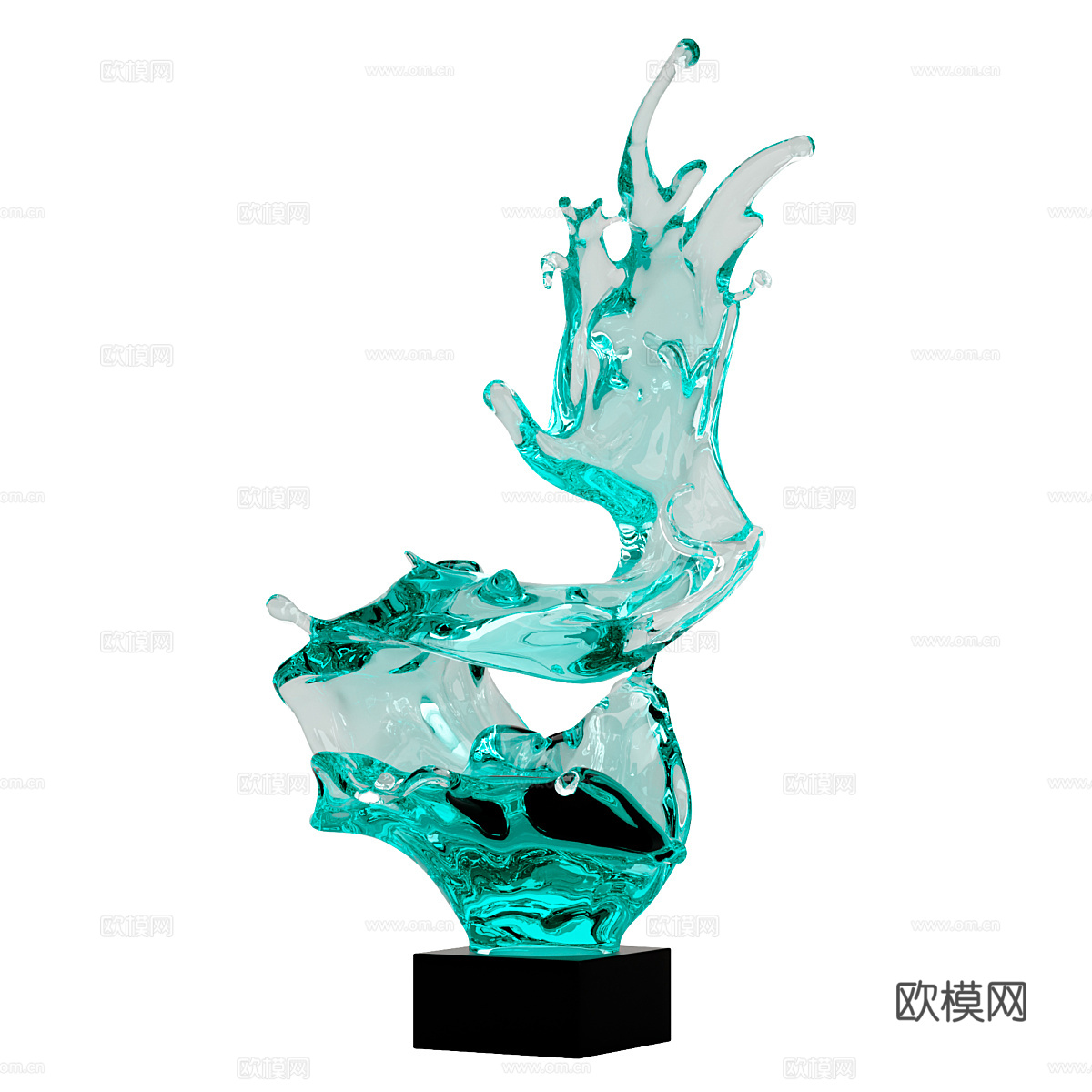 现代水滴装饰性抽象雕塑3d模型