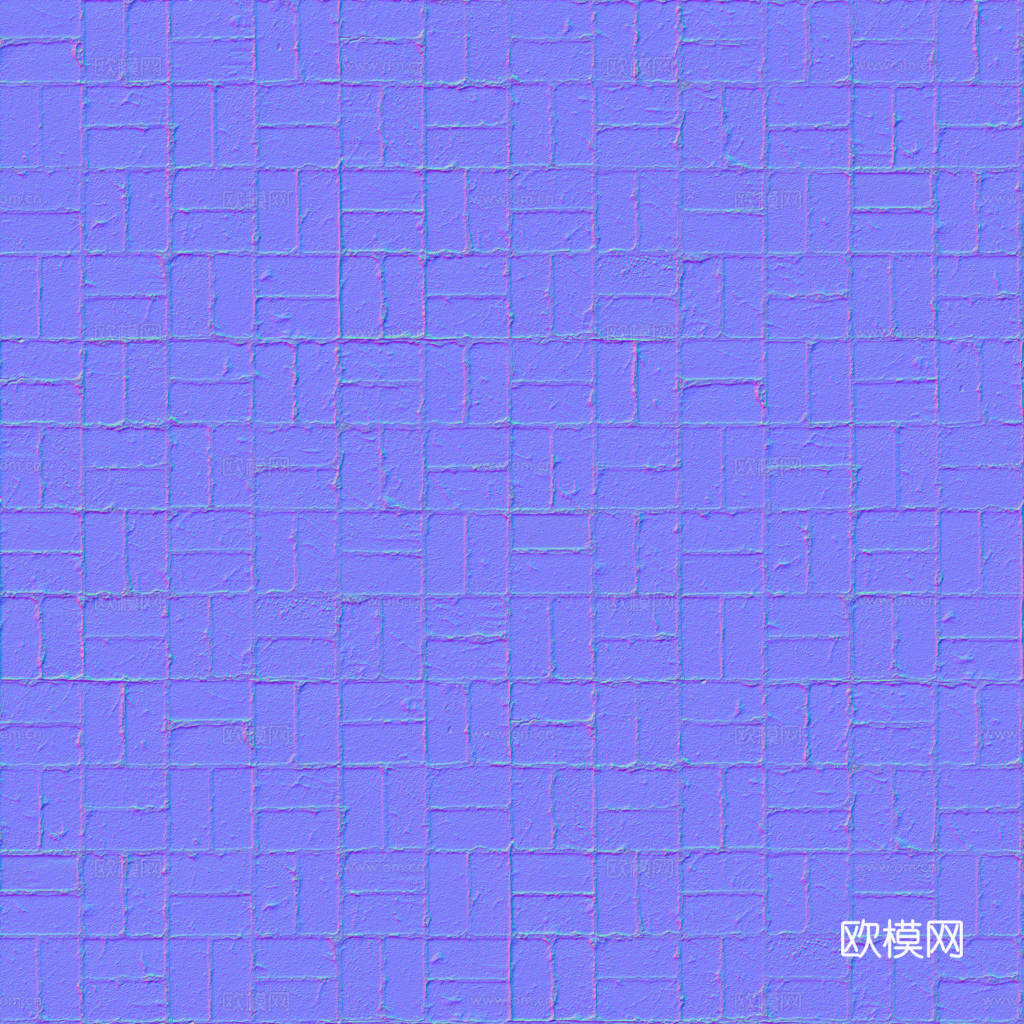 无缝水泥砖户外砖铺路石铺路砖 PBR材质贴图 1k