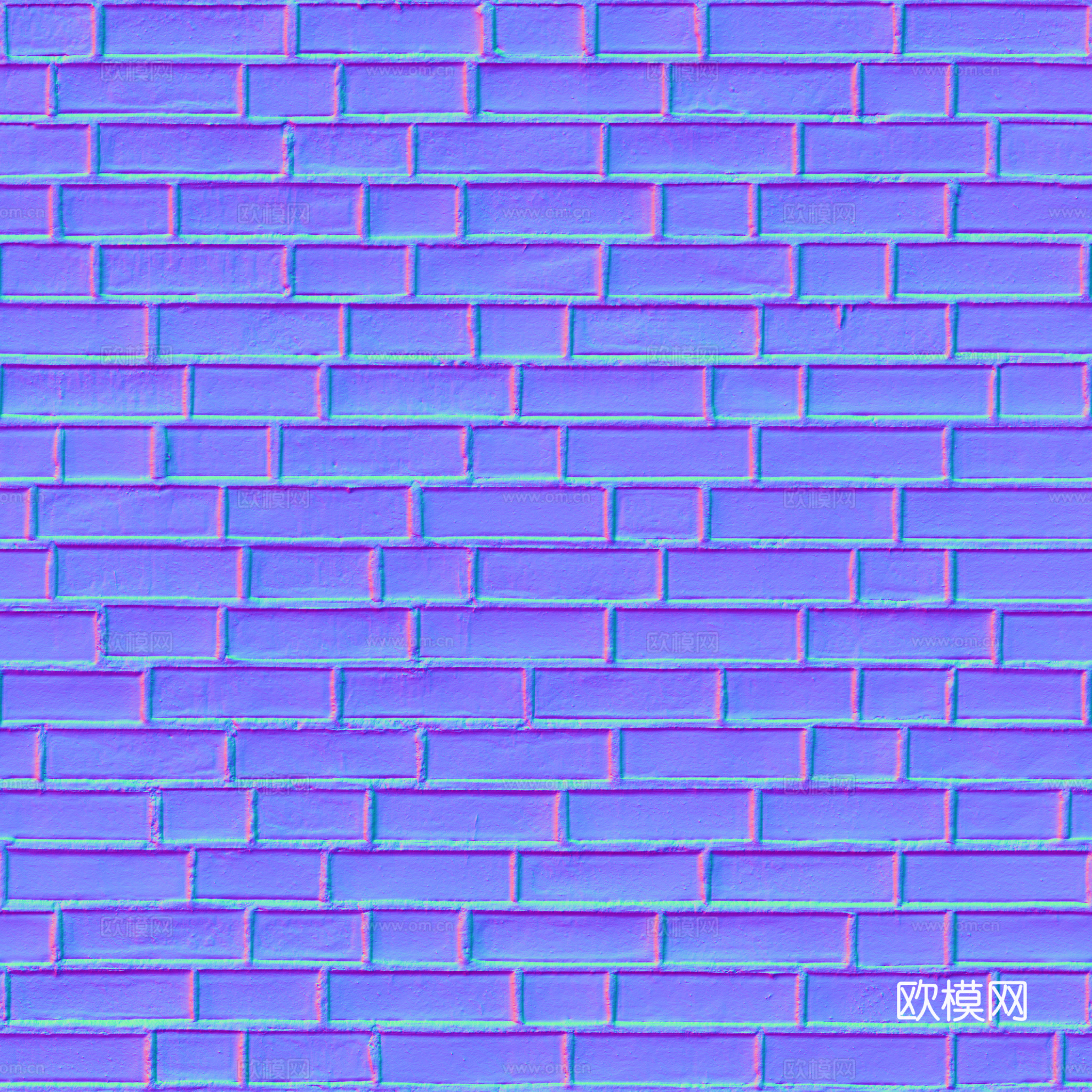 无缝红砖砖墙 PBR材质贴图 2k