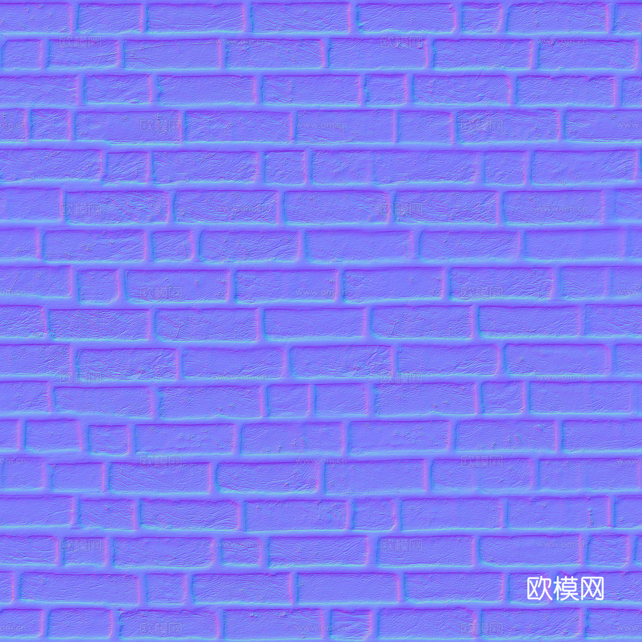 无缝红砖墙砖 PBR材质贴图 2k