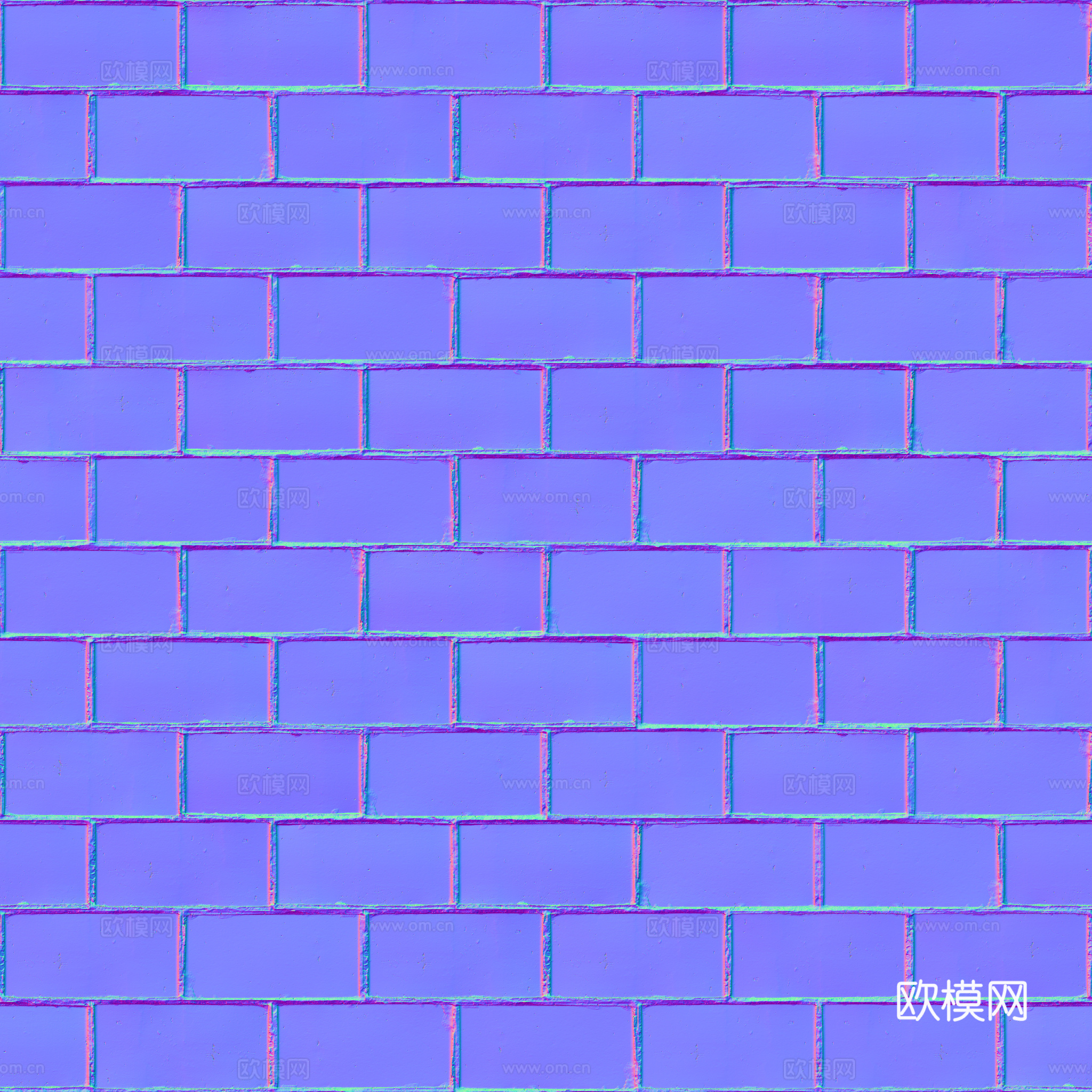 无缝红砖砖墙砖地 PBR材质贴图 2k